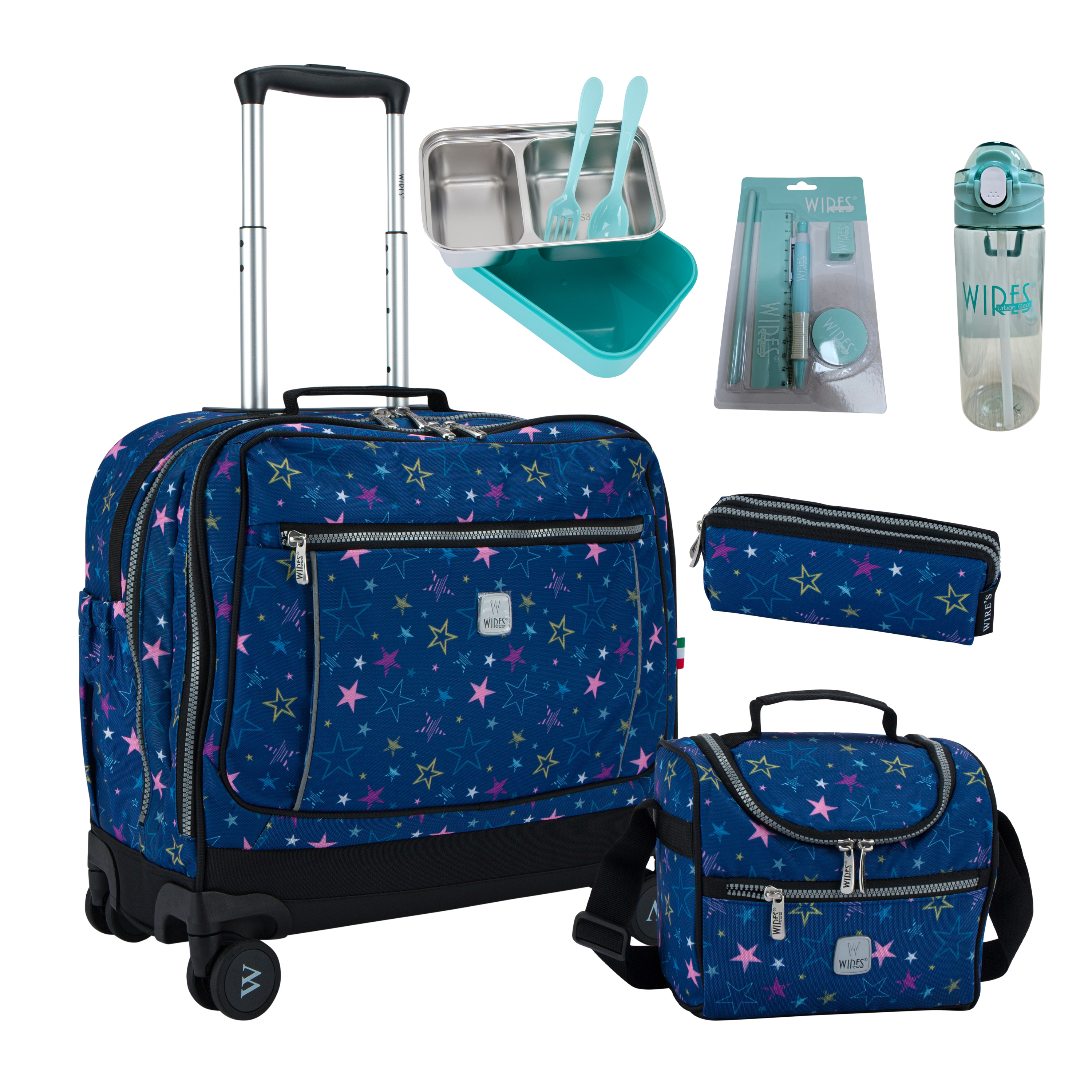 4 Wheels Trolley School Bag-Set of 5