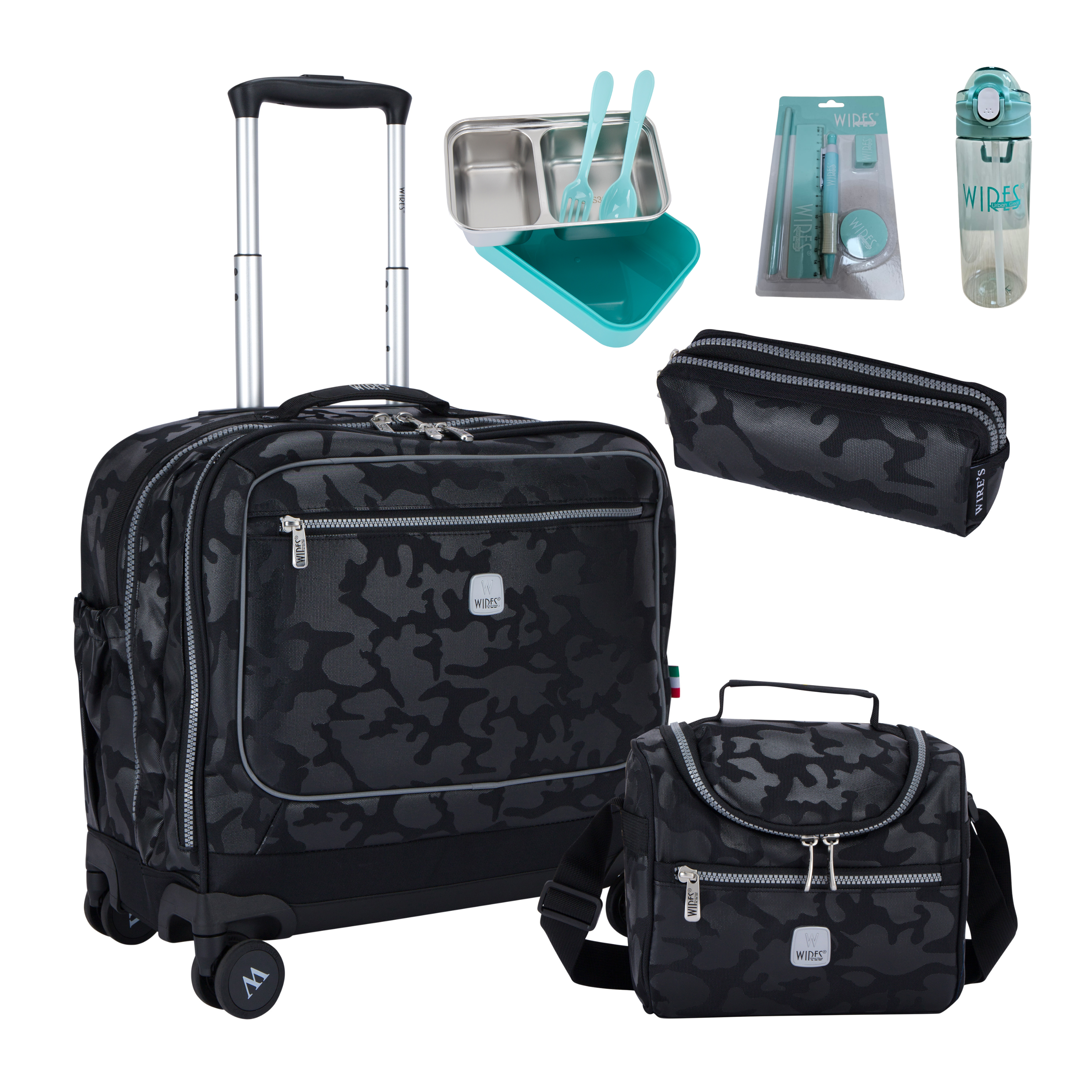 4 Wheels Trolley School Bag-Set of 5