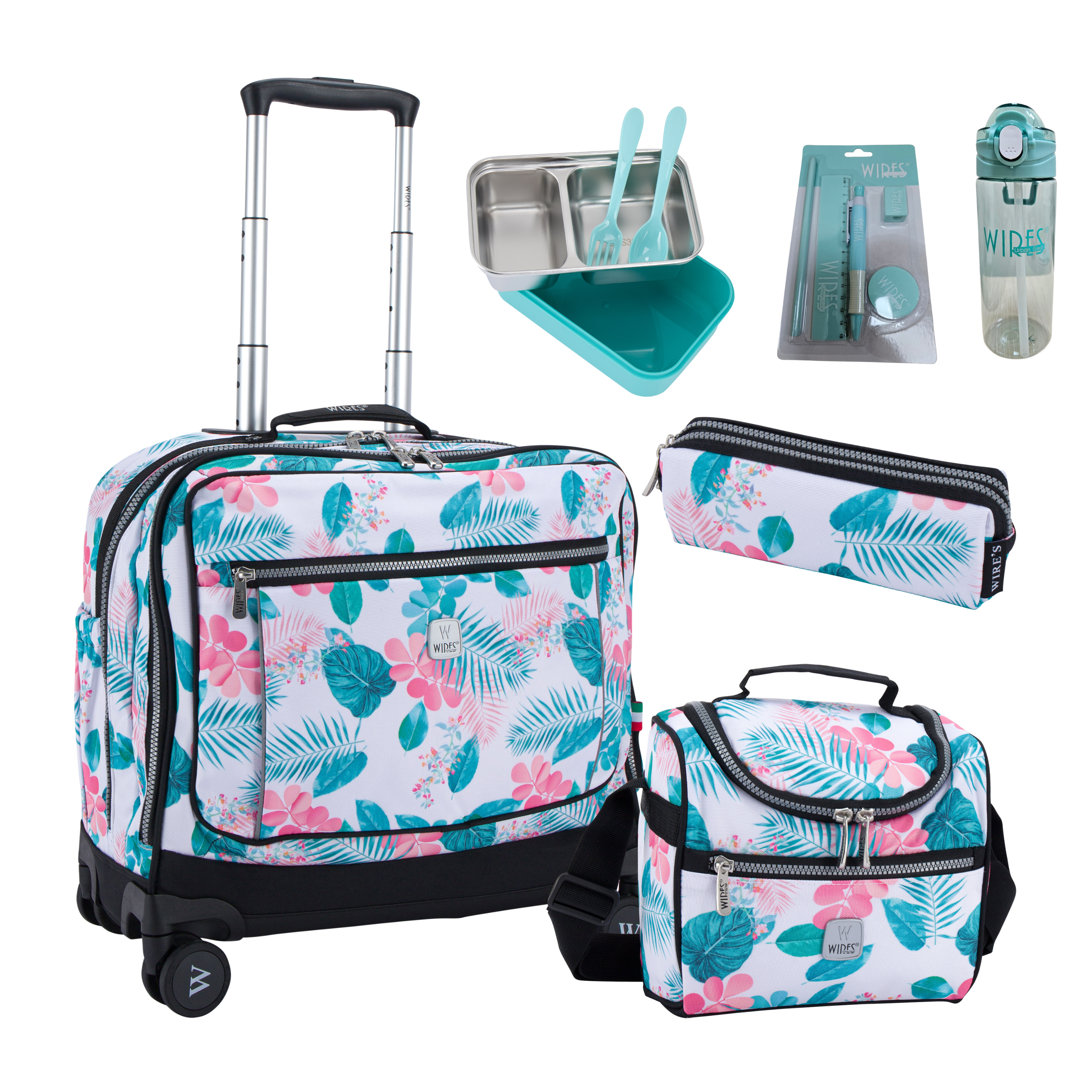 4 Wheels Trolley School Bag-Set of 5