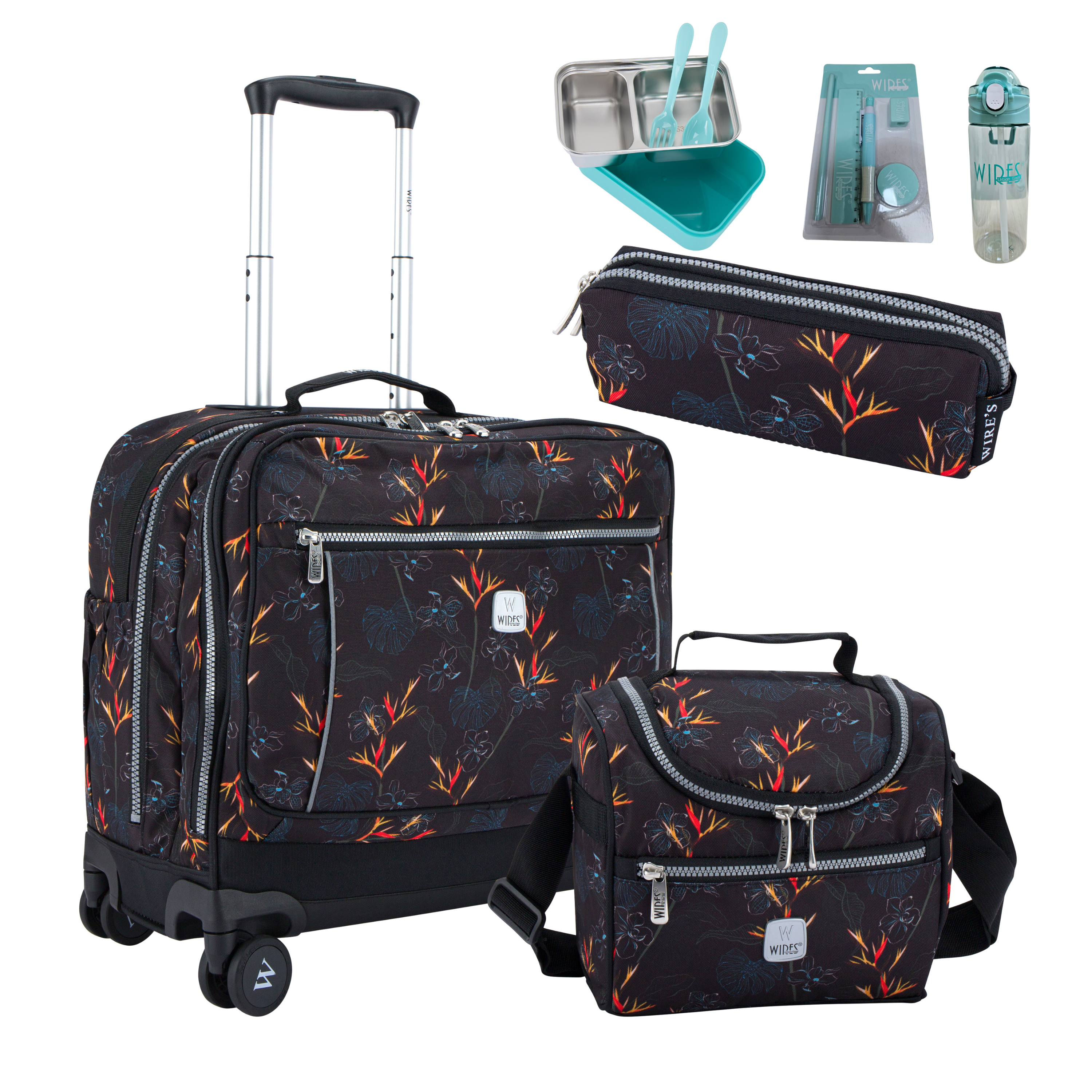 4 Wheels Trolley School Bag-Set of 5