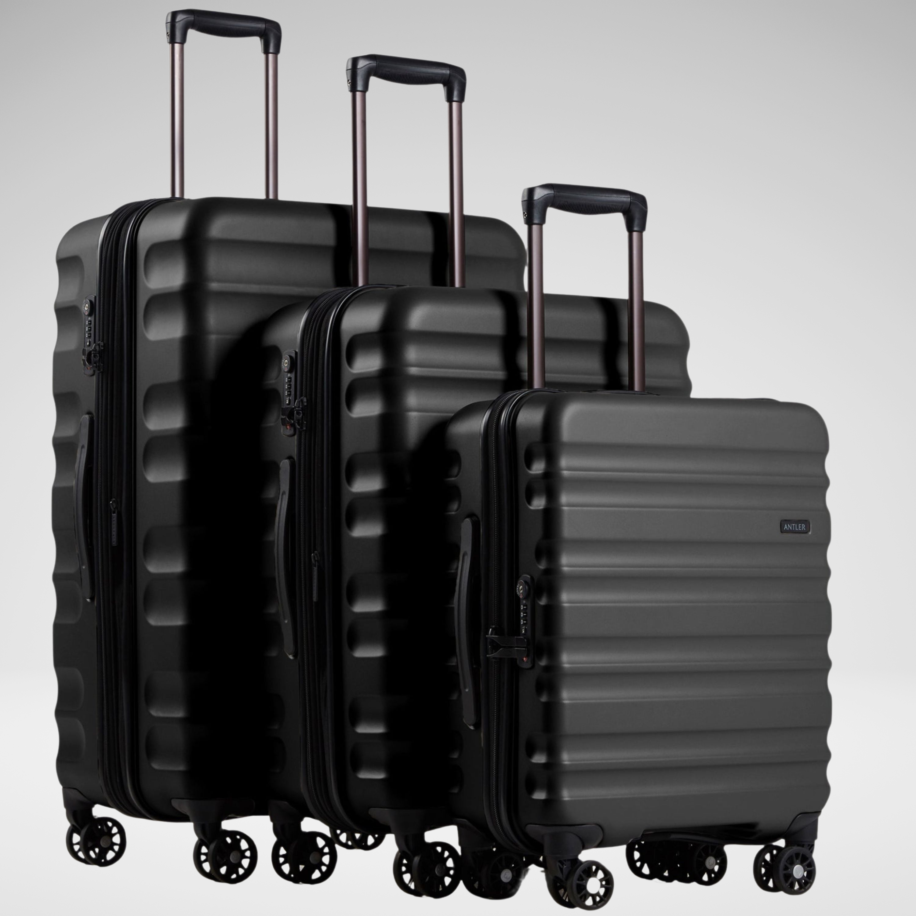 Clifton Set of 3 polycarbonate Suitcases Black
