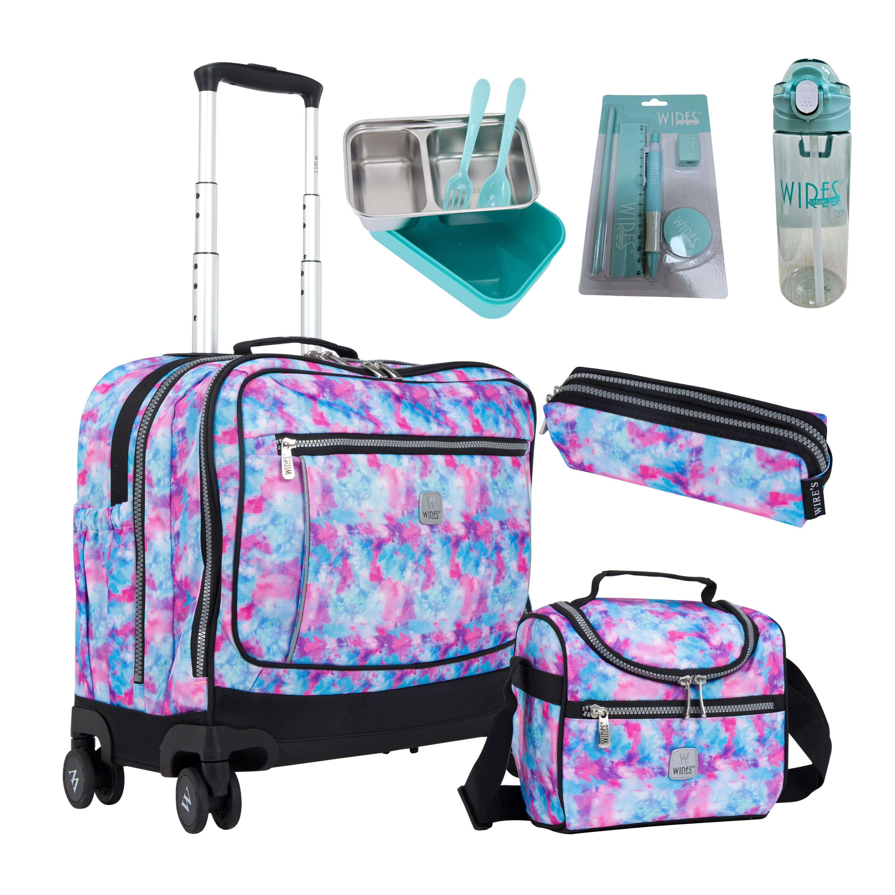 4 Wheels Trolley School Bag-Set of 5