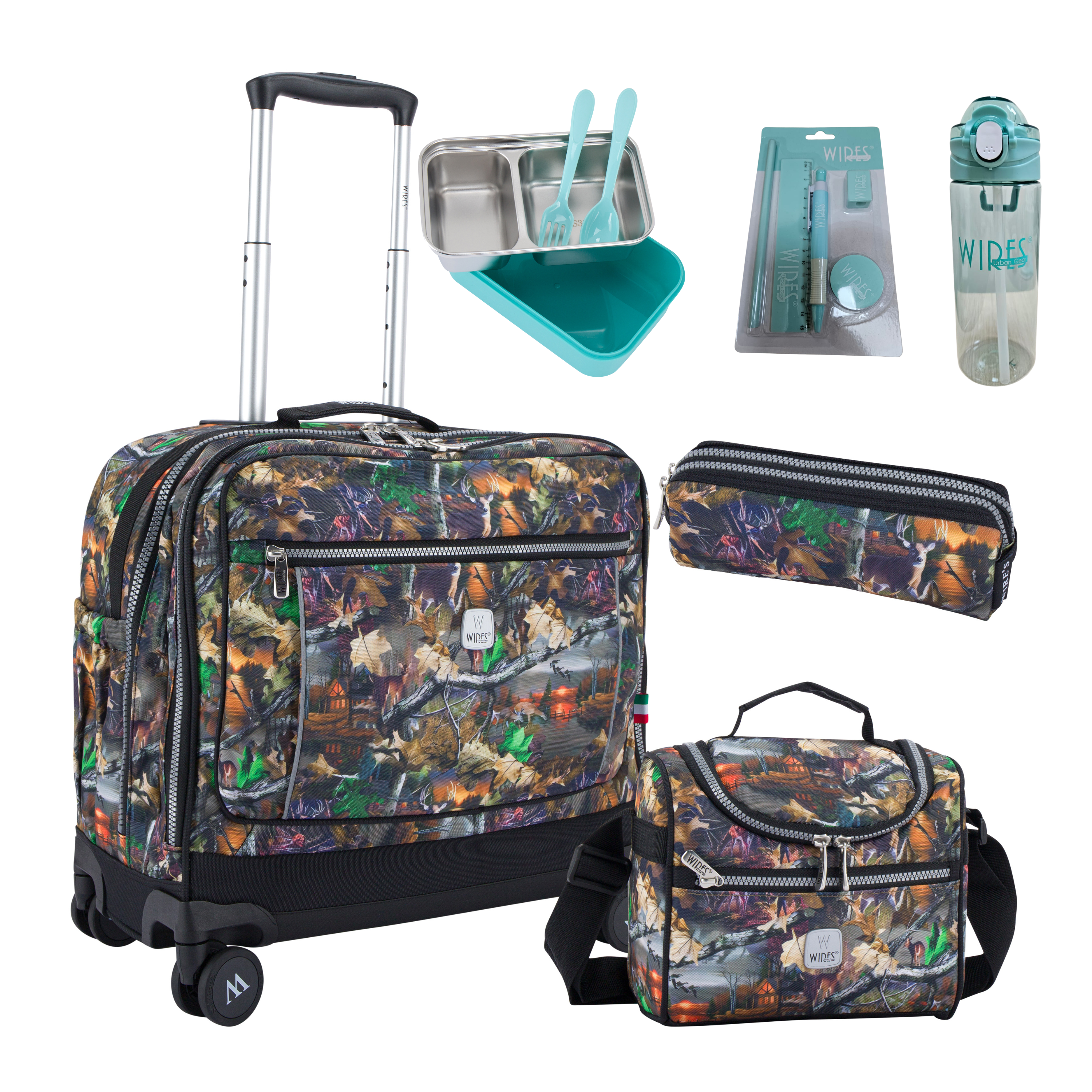 4 Wheels Trolley School Bag-Set of 5