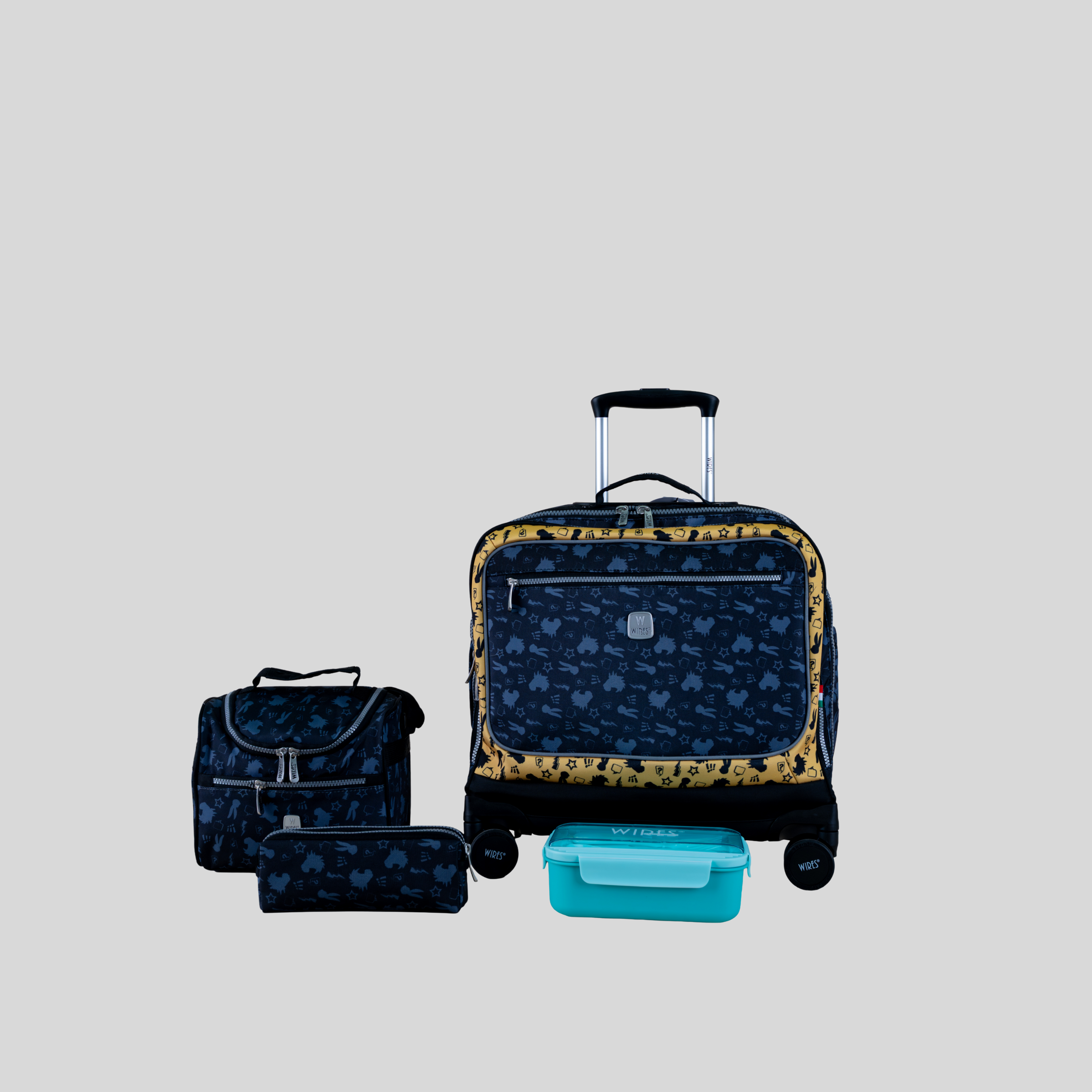 4 Wheels Trolley School Bag-Set of 4