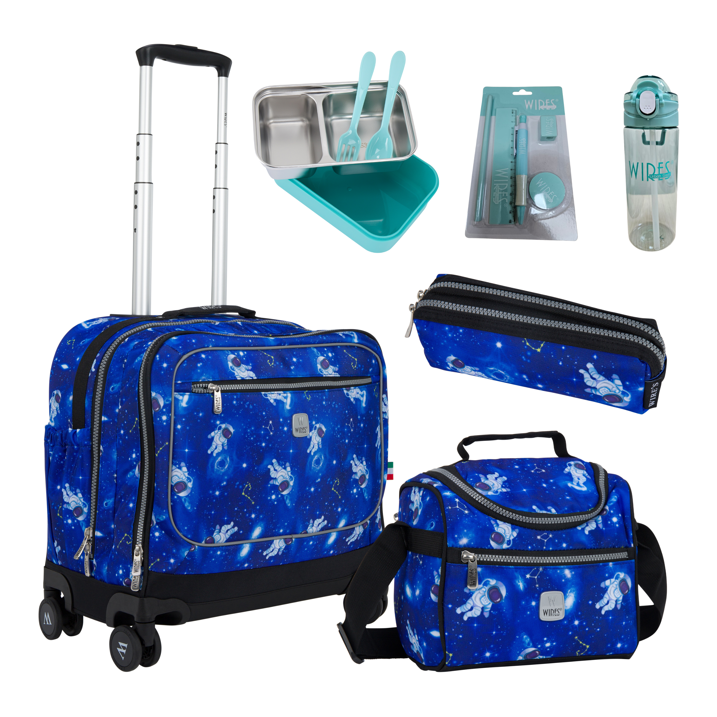 4 Wheels Trolley School Bag-Set of 5