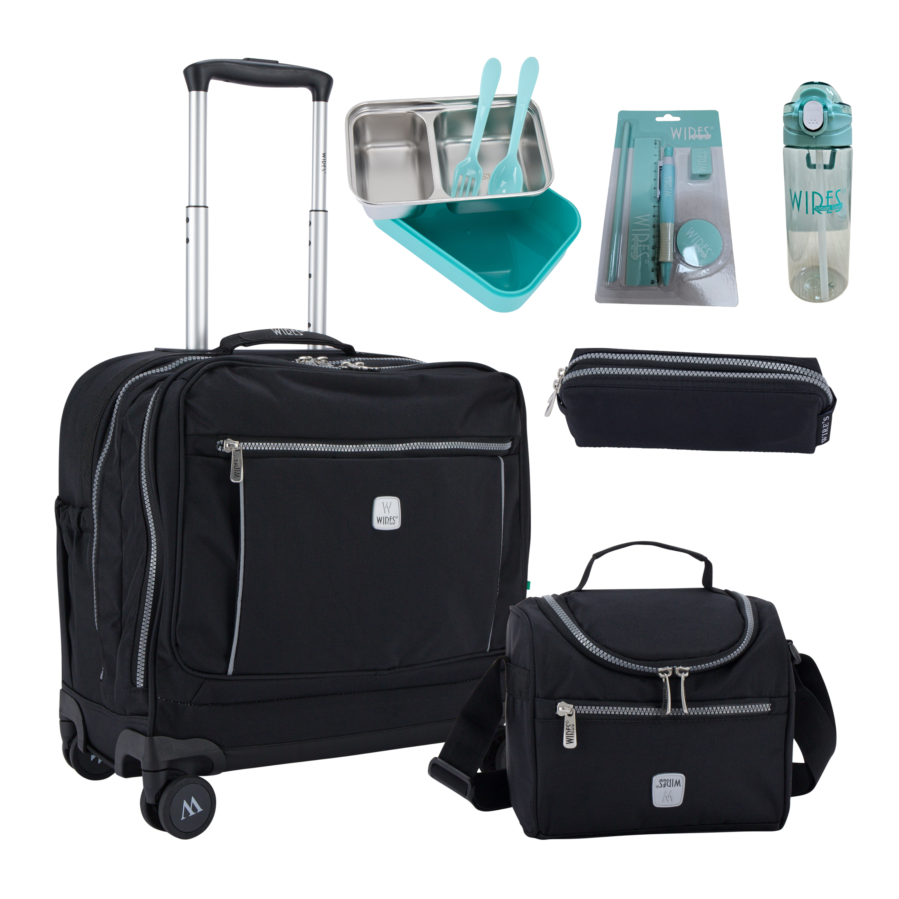 4 Wheels Trolley School Bag-Set of 5