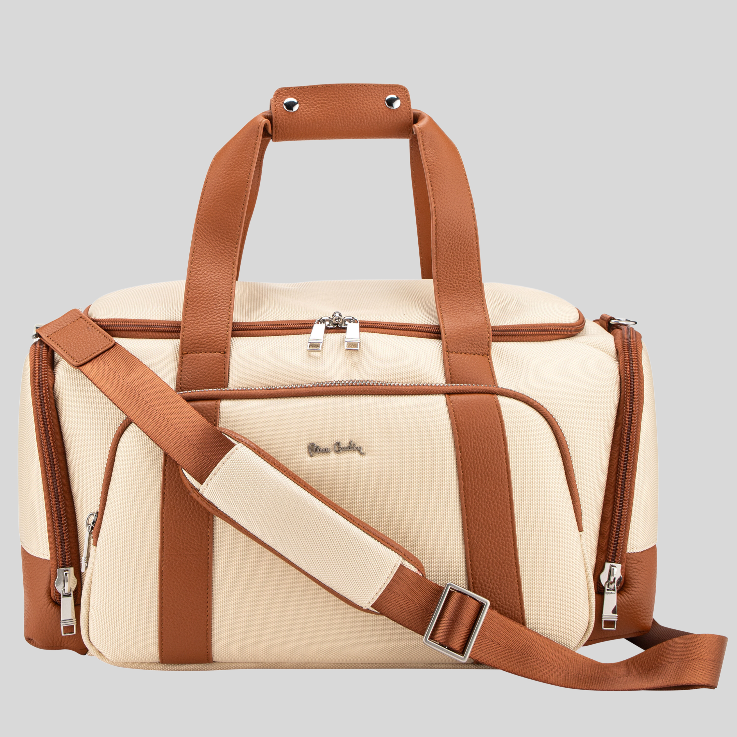Pierre Cardin Unisex Lightweight Multipurpose Luggage Duffle Bag For Gym And Travel 20 Inch PB87090 Beige