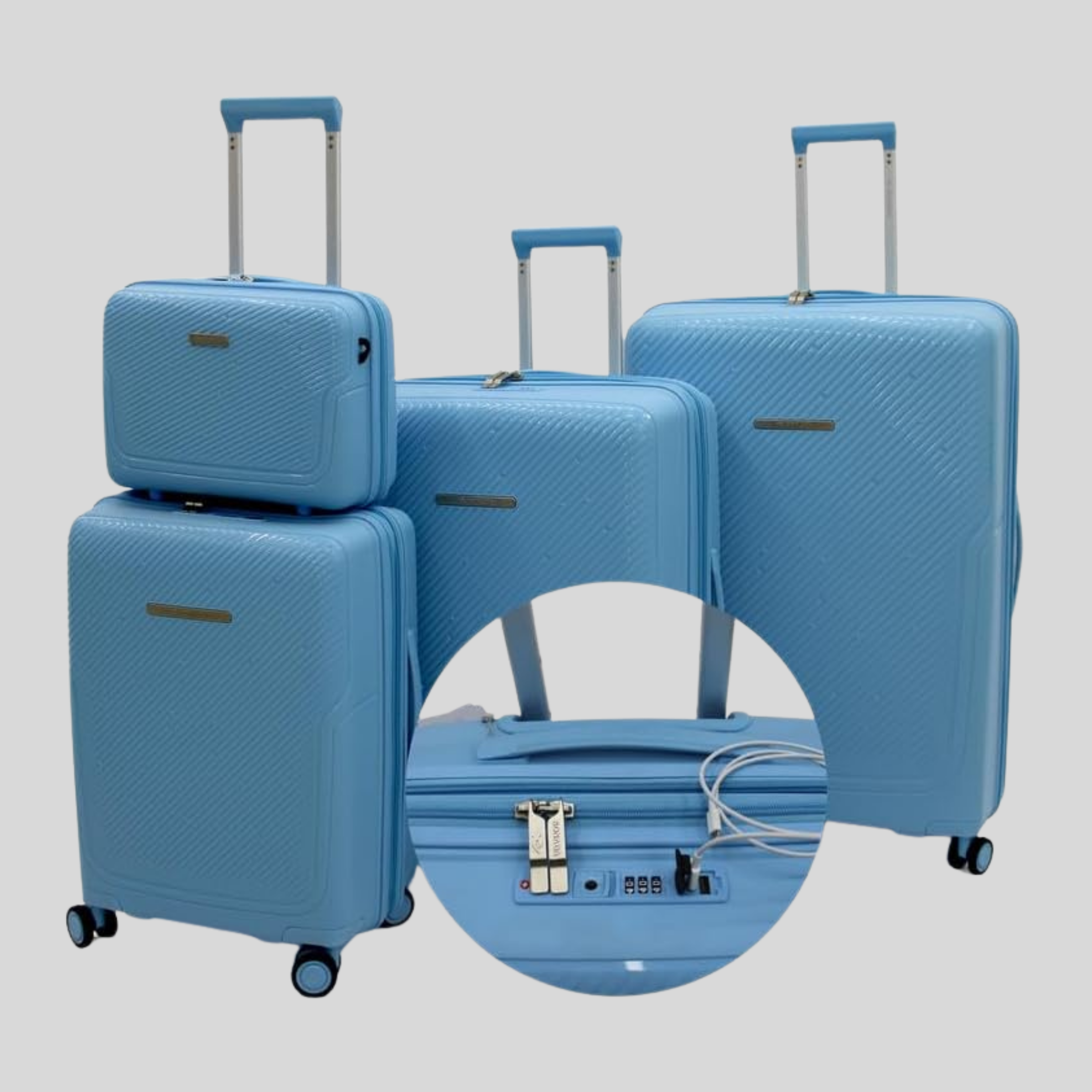 Unbreakable 4 Wheel Luggage Set of 4
