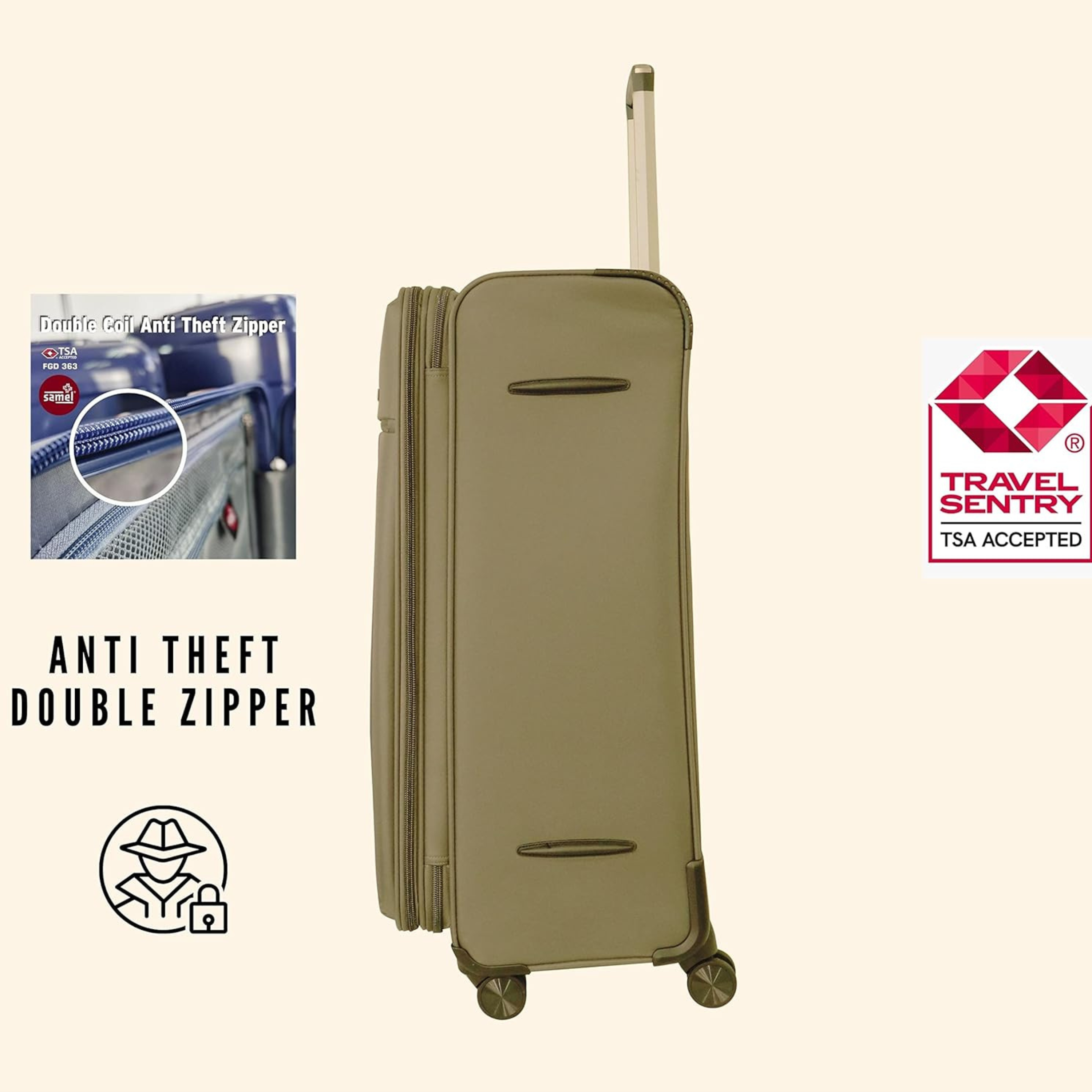 PIERRE CARDIN Soft side Luggage Nantes Collection Set of 3