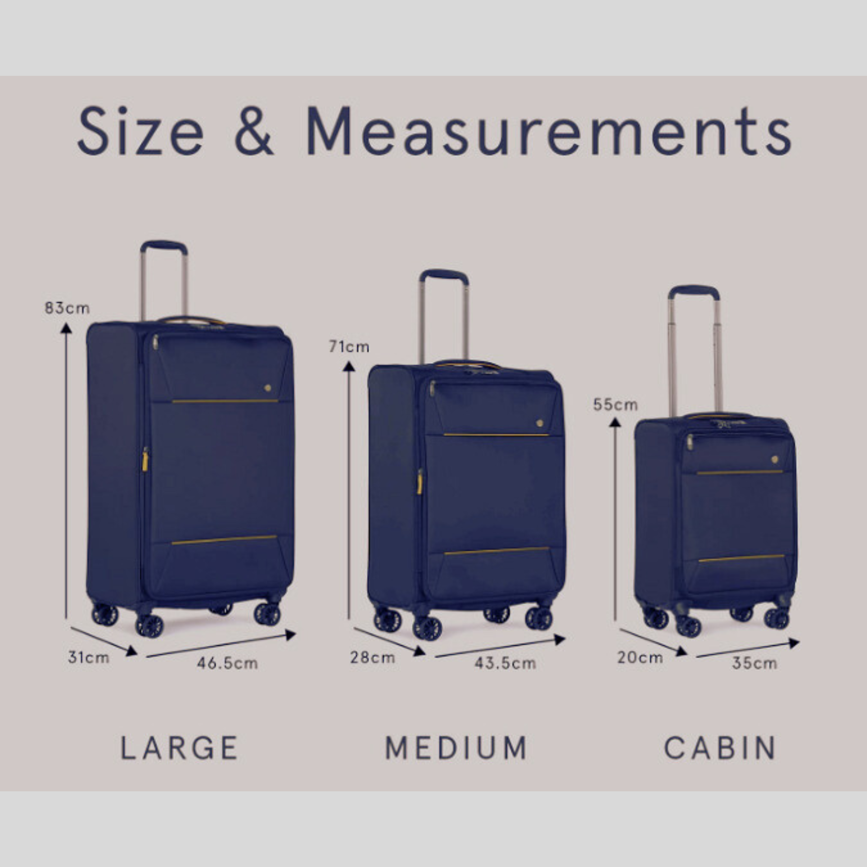 Brixham Luggage Set of 3-Navy