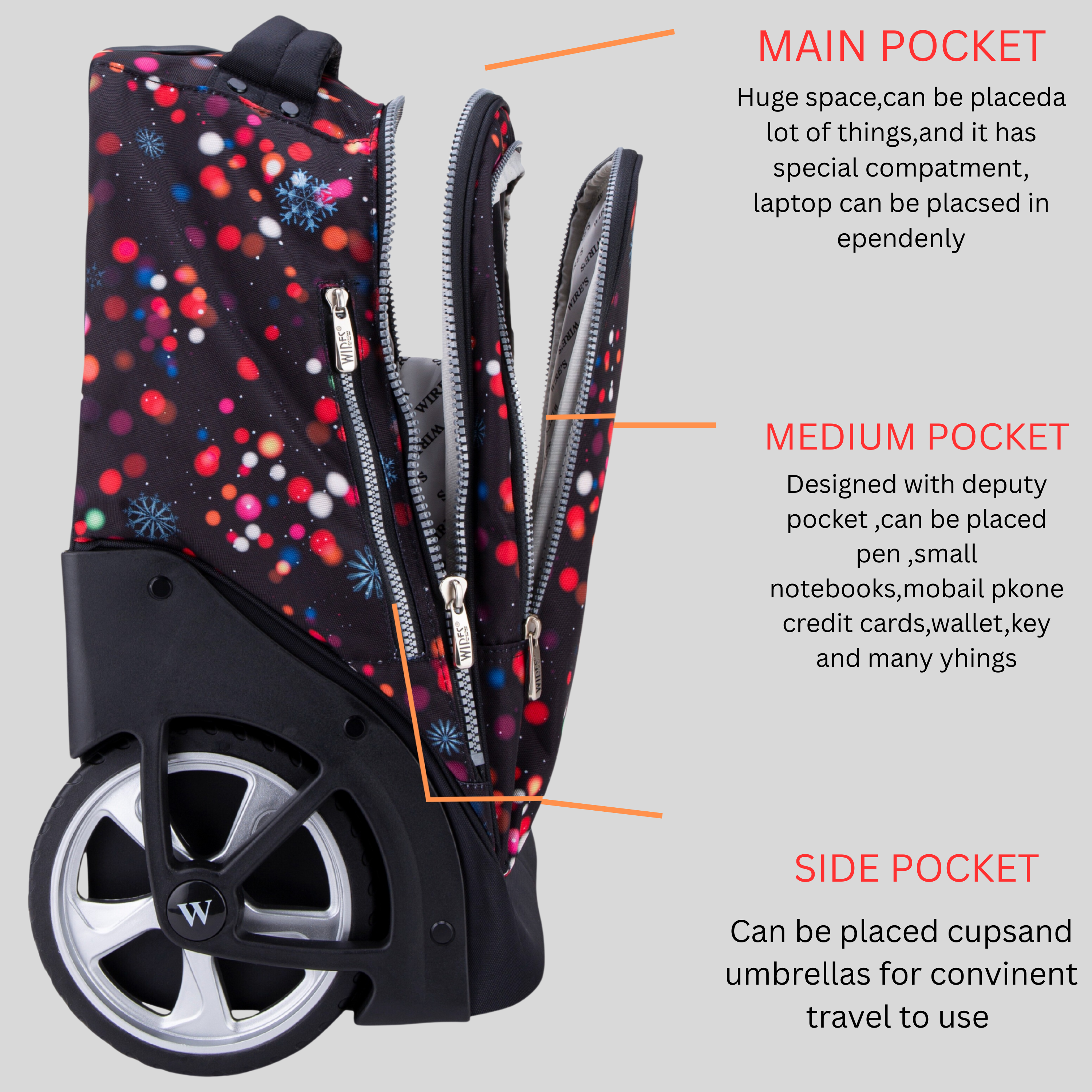 All in One 2 WHEEL School Trolley Bag