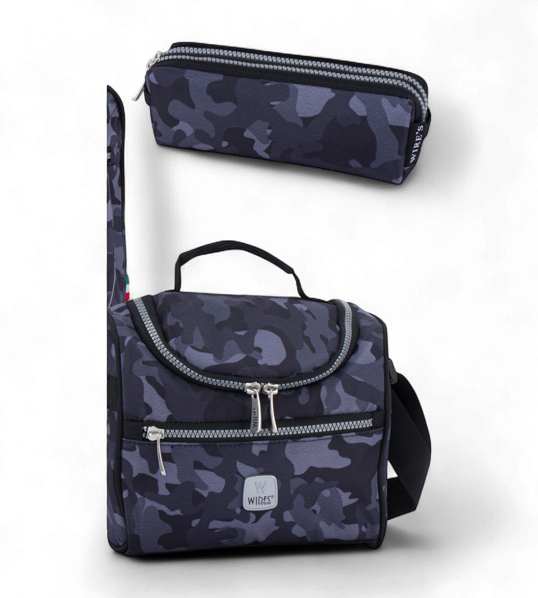 Wires 4 Wheels Rolling School Bag 5 Piece Student Set