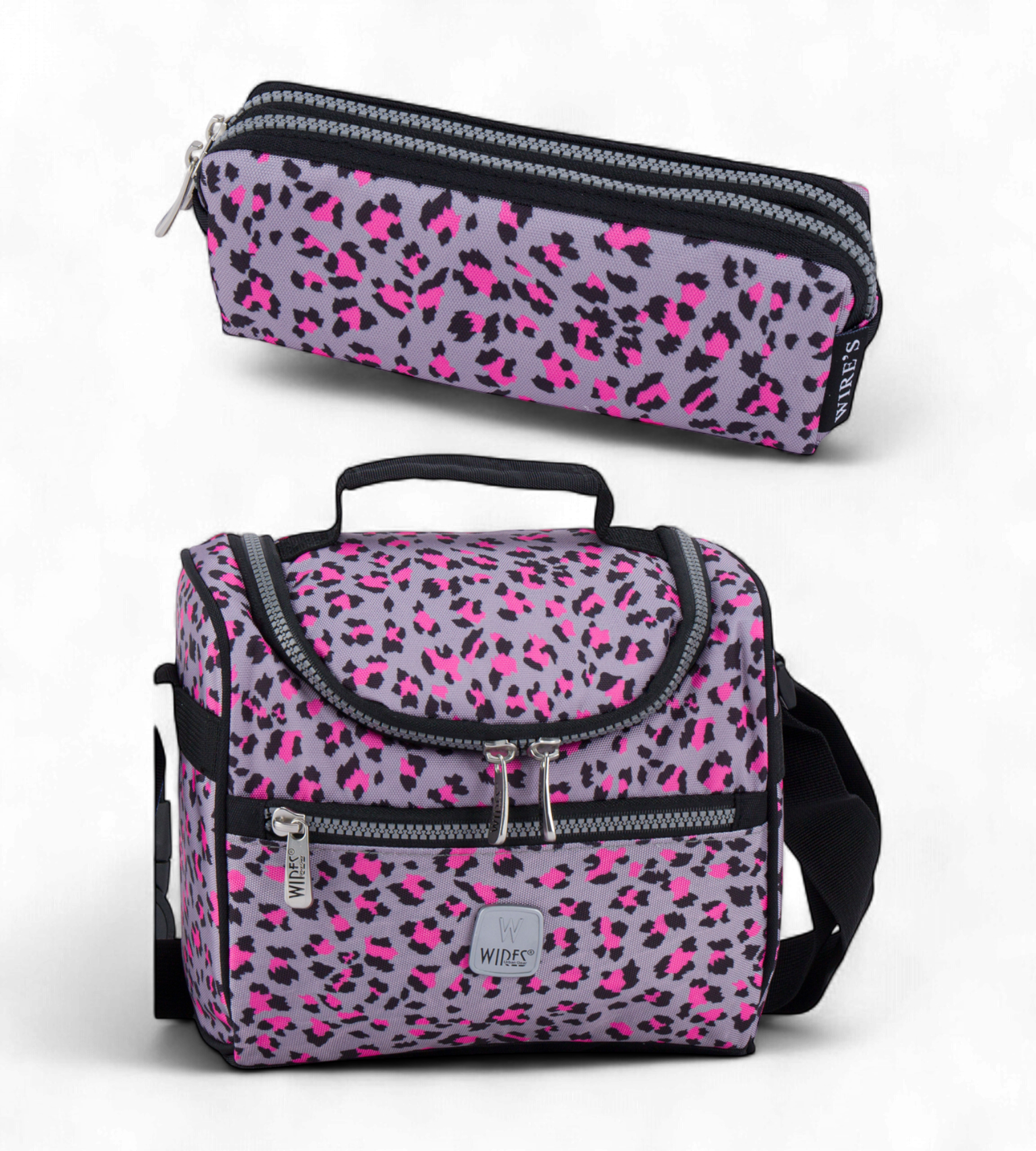 Wires 4 Wheels Rolling School Bag 5 Piece Student Set