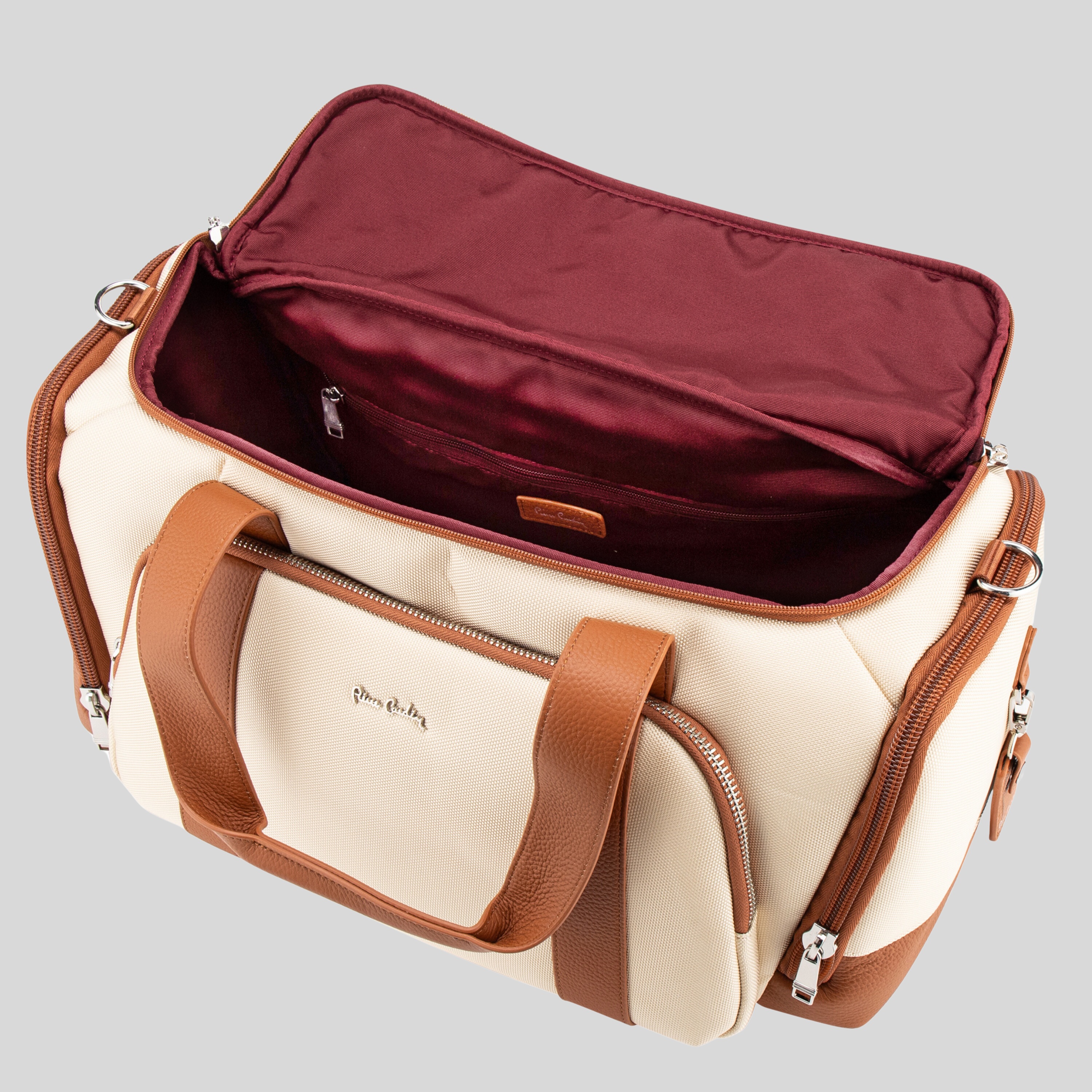 Pierre Cardin Unisex Lightweight Multipurpose Luggage Duffle Bag For Gym And Travel 20 Inch PB87090 Beige