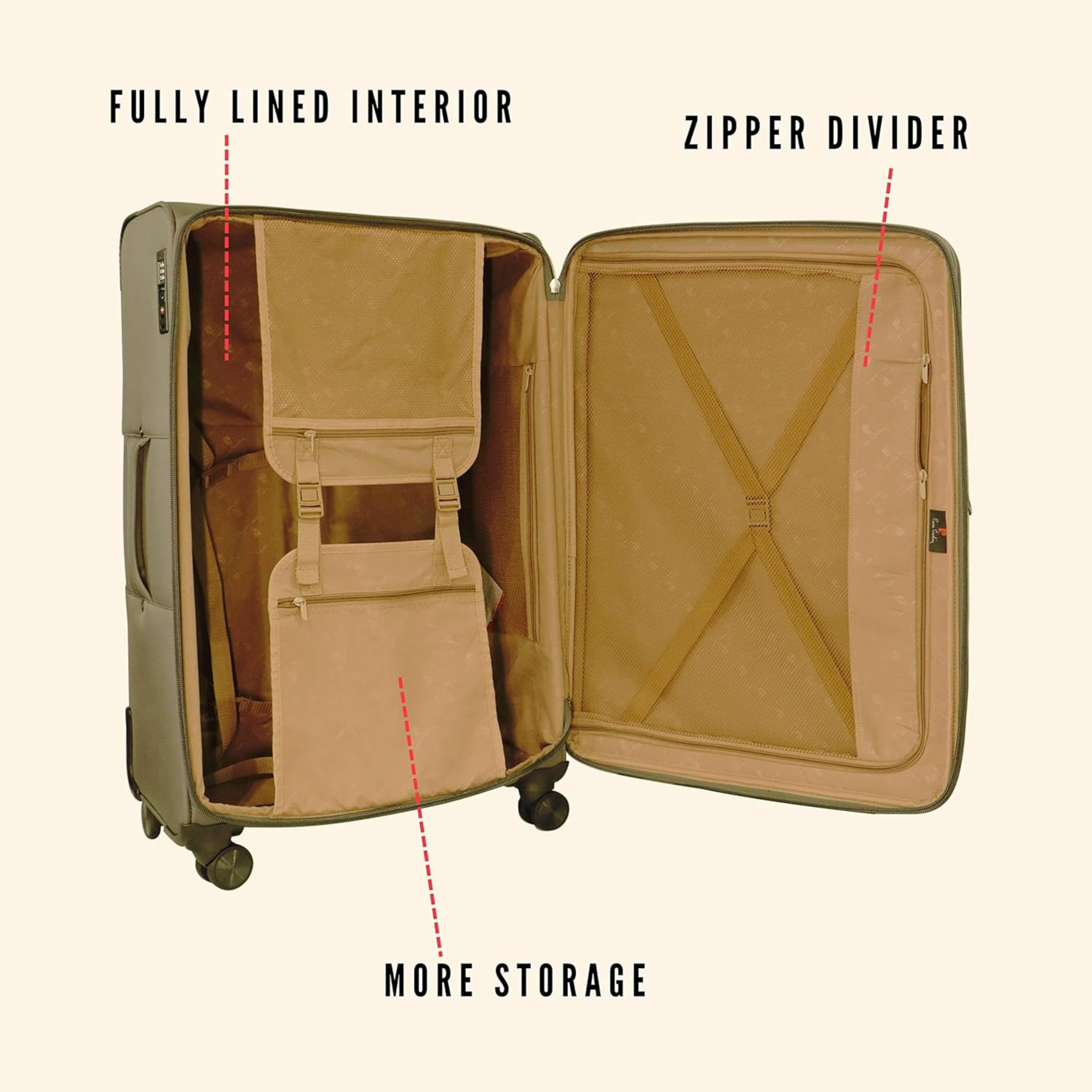 PIERRE CARDIN Soft side Luggage Nantes Collection Set of 3