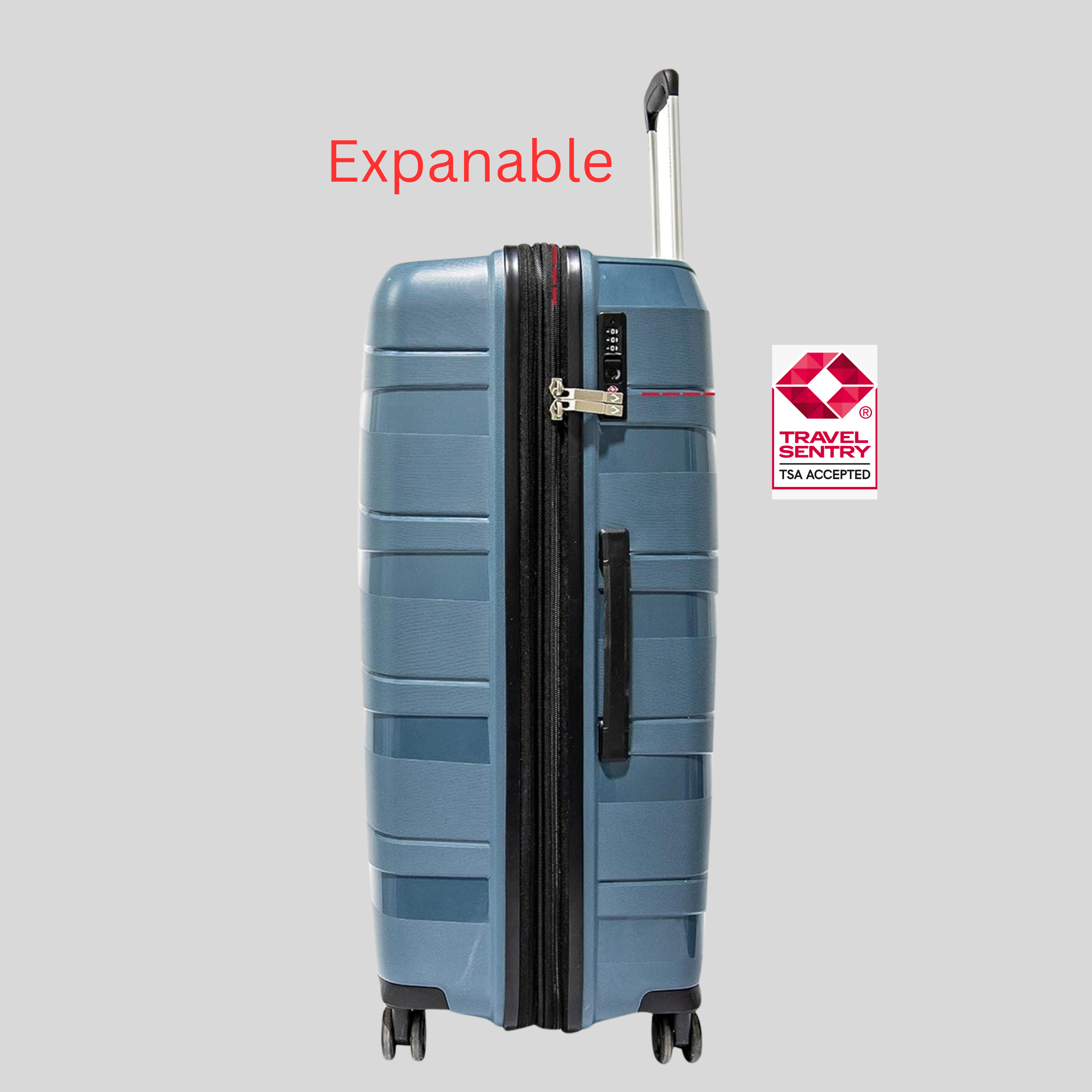 Nova Unbreakable Luggage Set of 4-Grey Blue