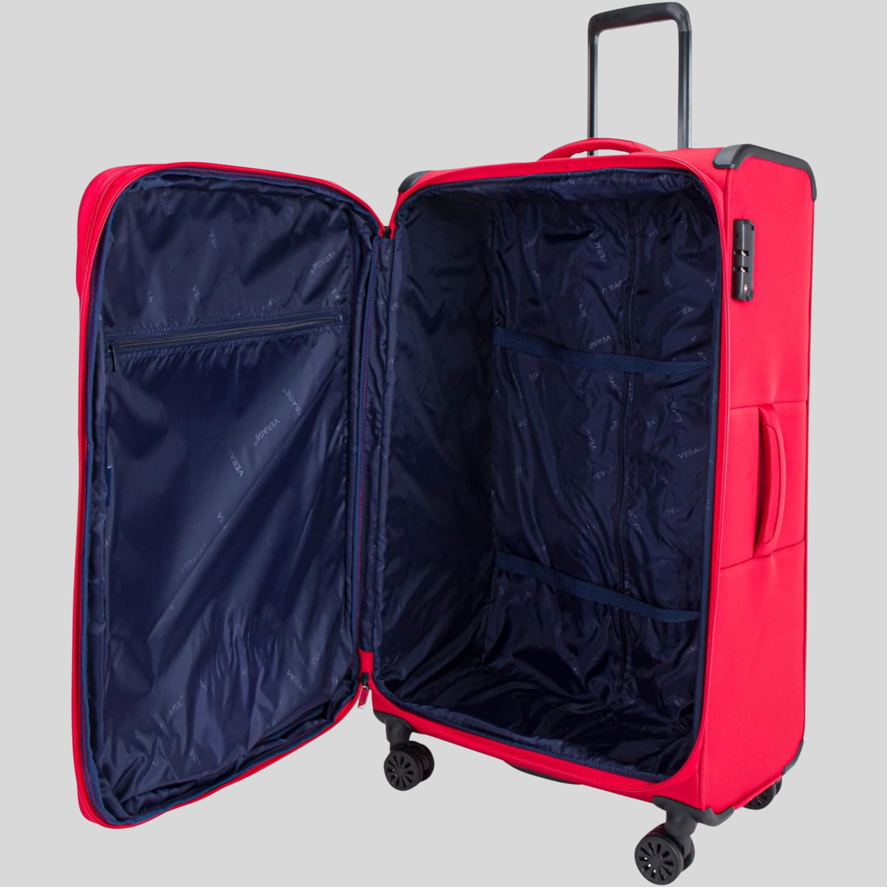 Soft Side Lightweight Luggage Set of 3-Red
