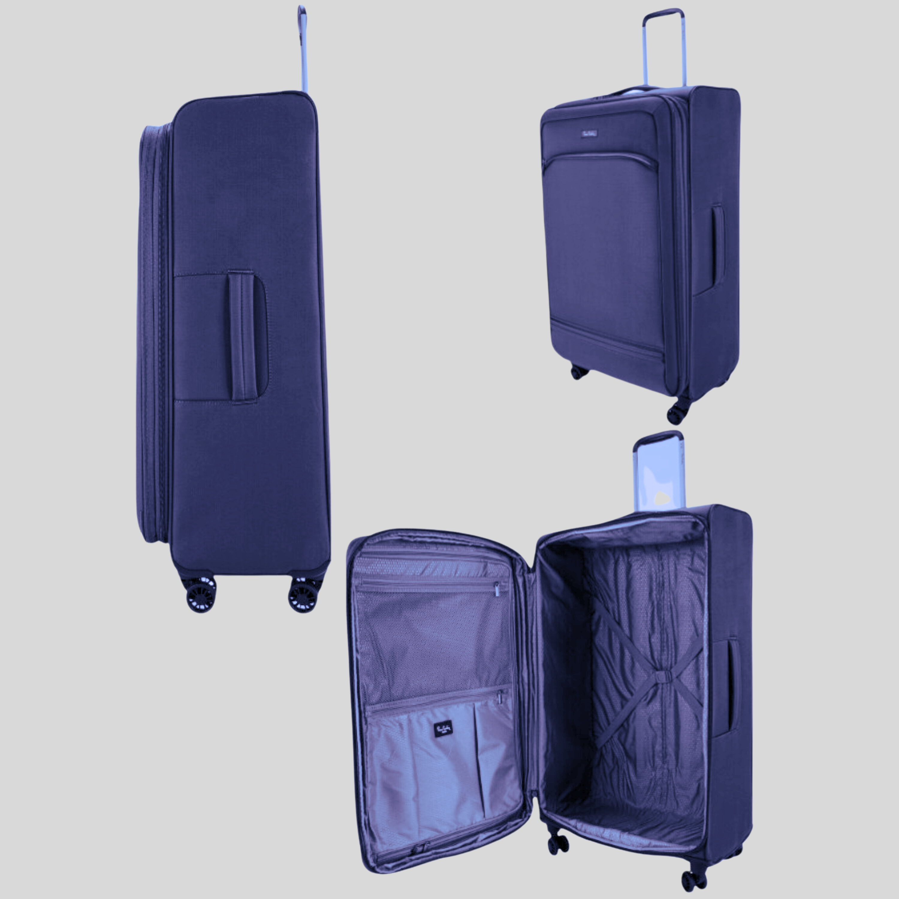 Soft Side Lightweight Luggage Set of 3-Navy