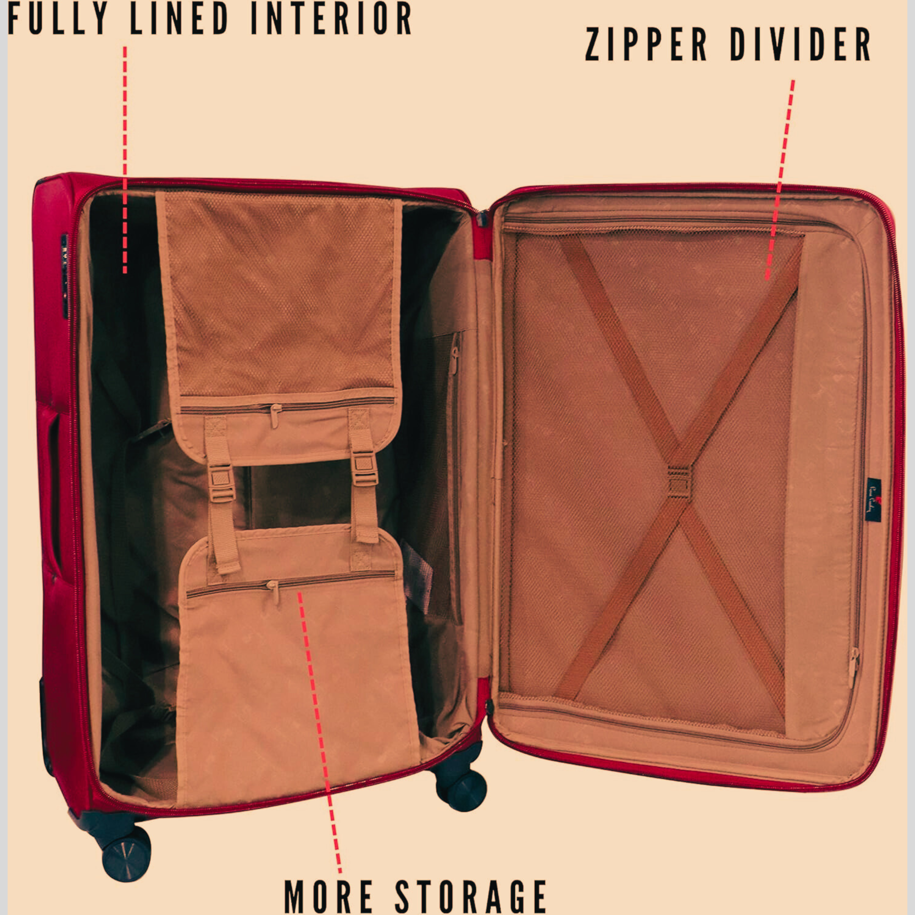 PIERRE CARDIN Soft side Luggage User Collection Set of 3