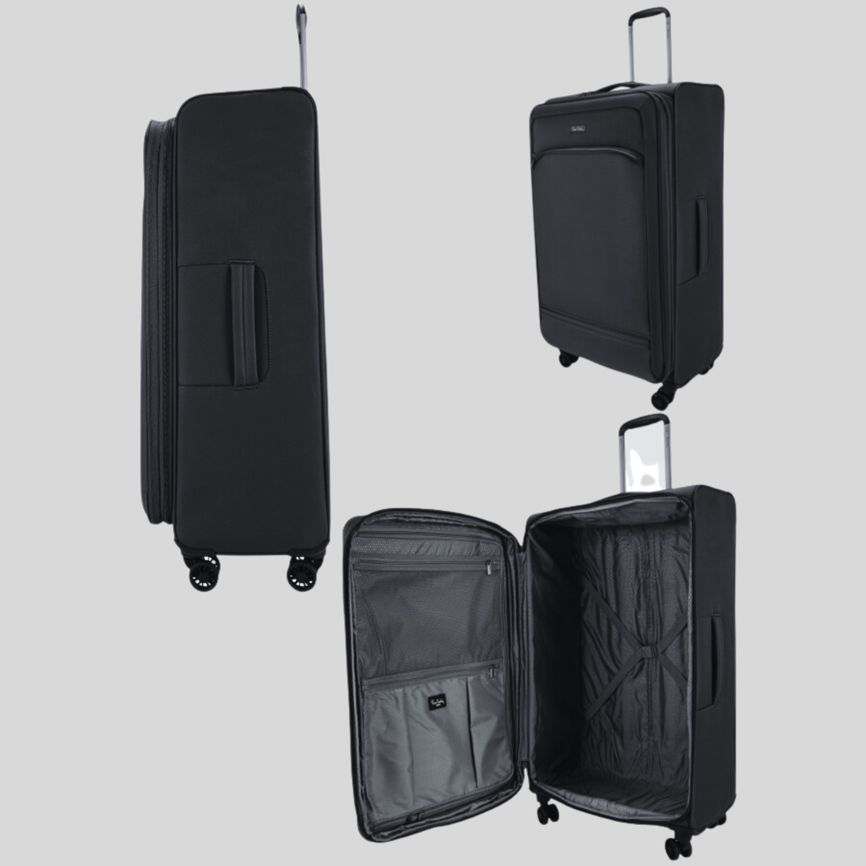 Soft Side Lightweight Luggage Set of 3-Black