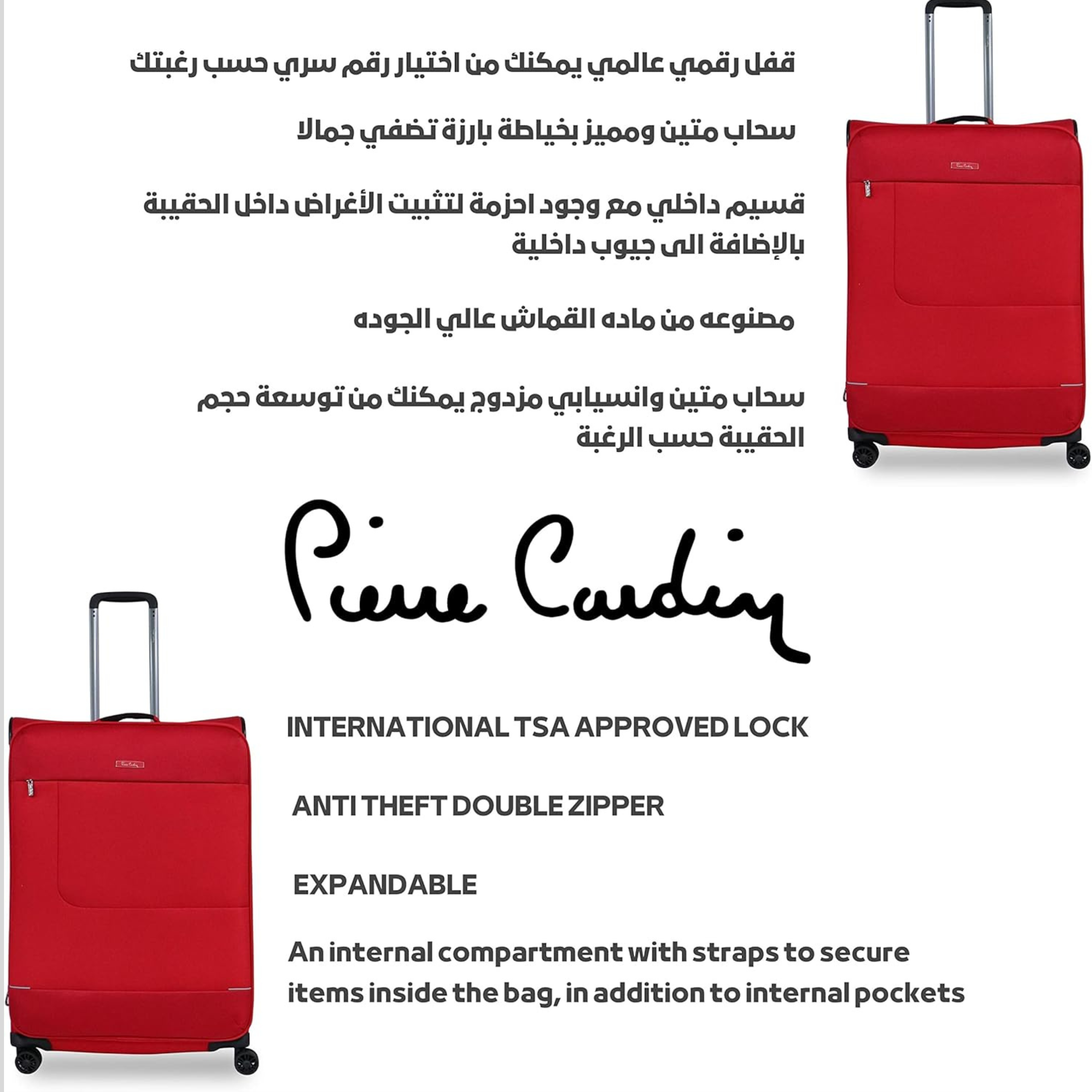 Airlite Soft Side Luggage Set of 3-Red