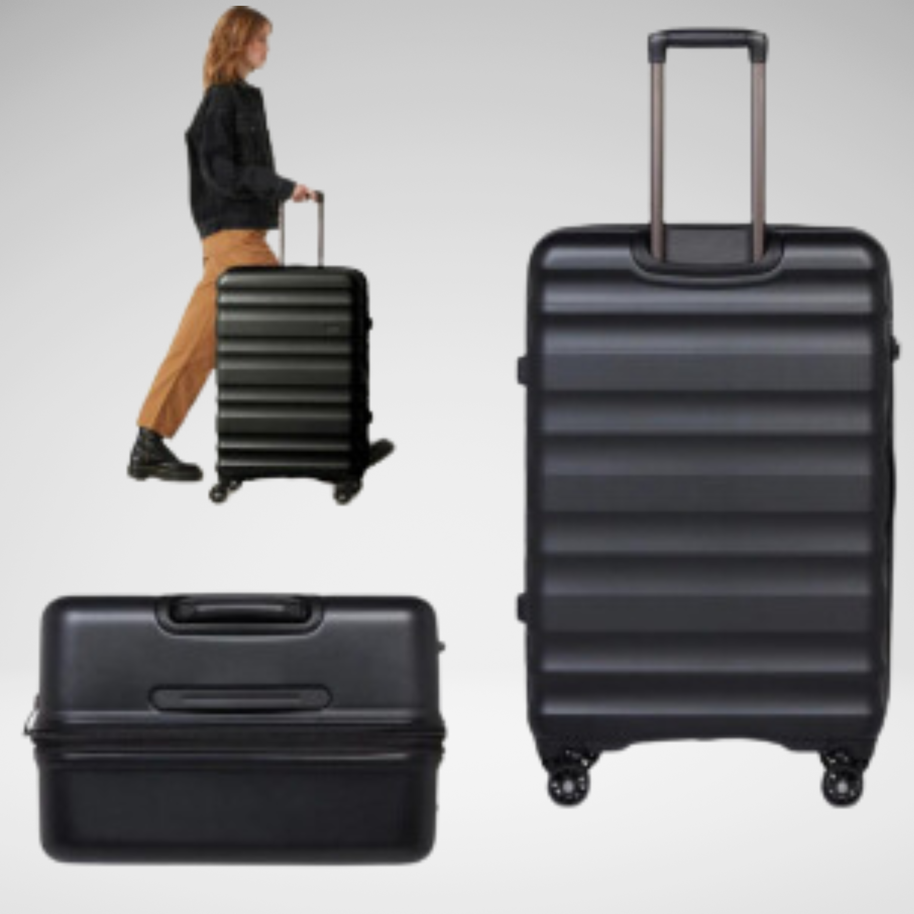 Clifton Large polycarbonate Suitcases 28 Inch-Black