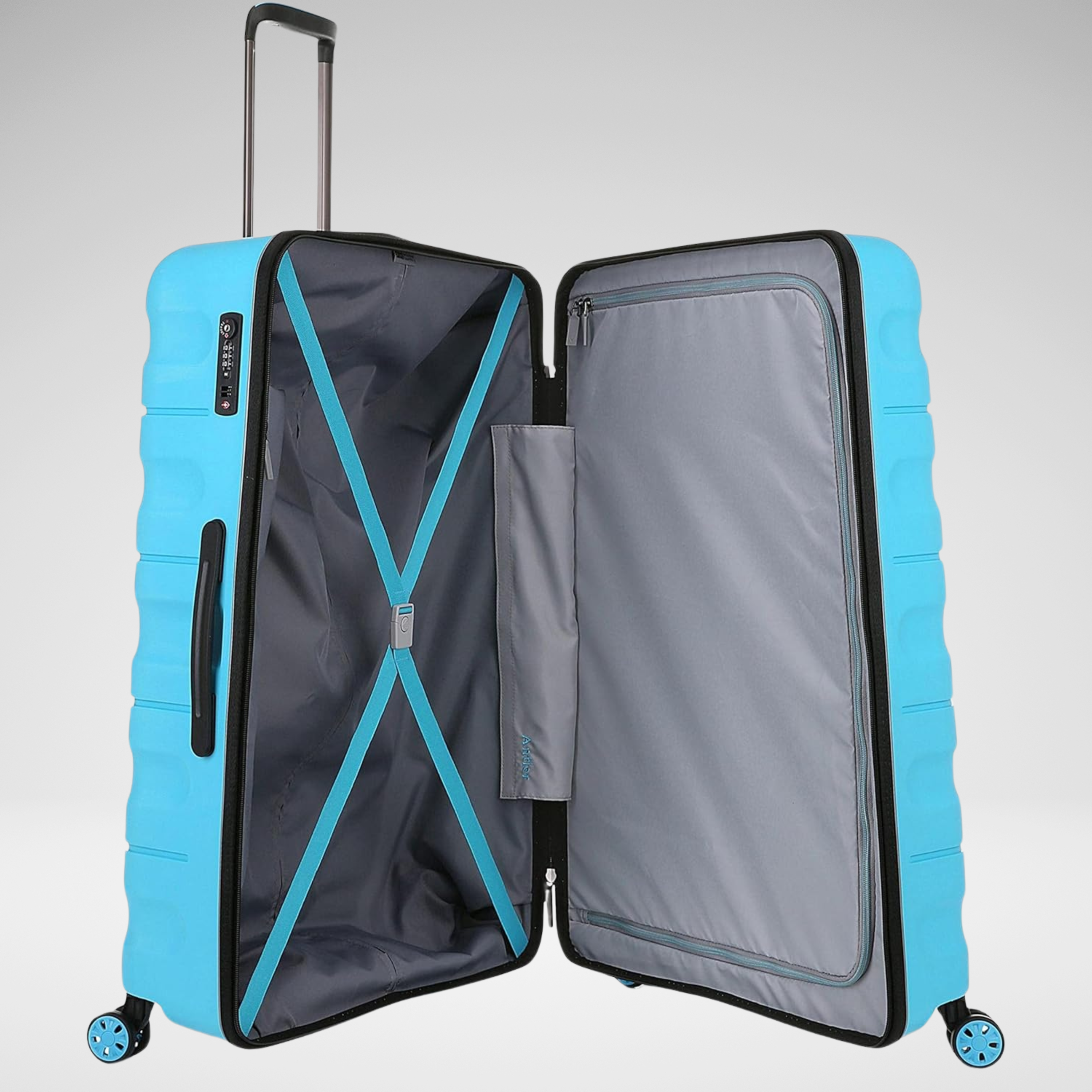 Juno Set of 3 Unbreakable Polypropylene Luggage - Turquoise