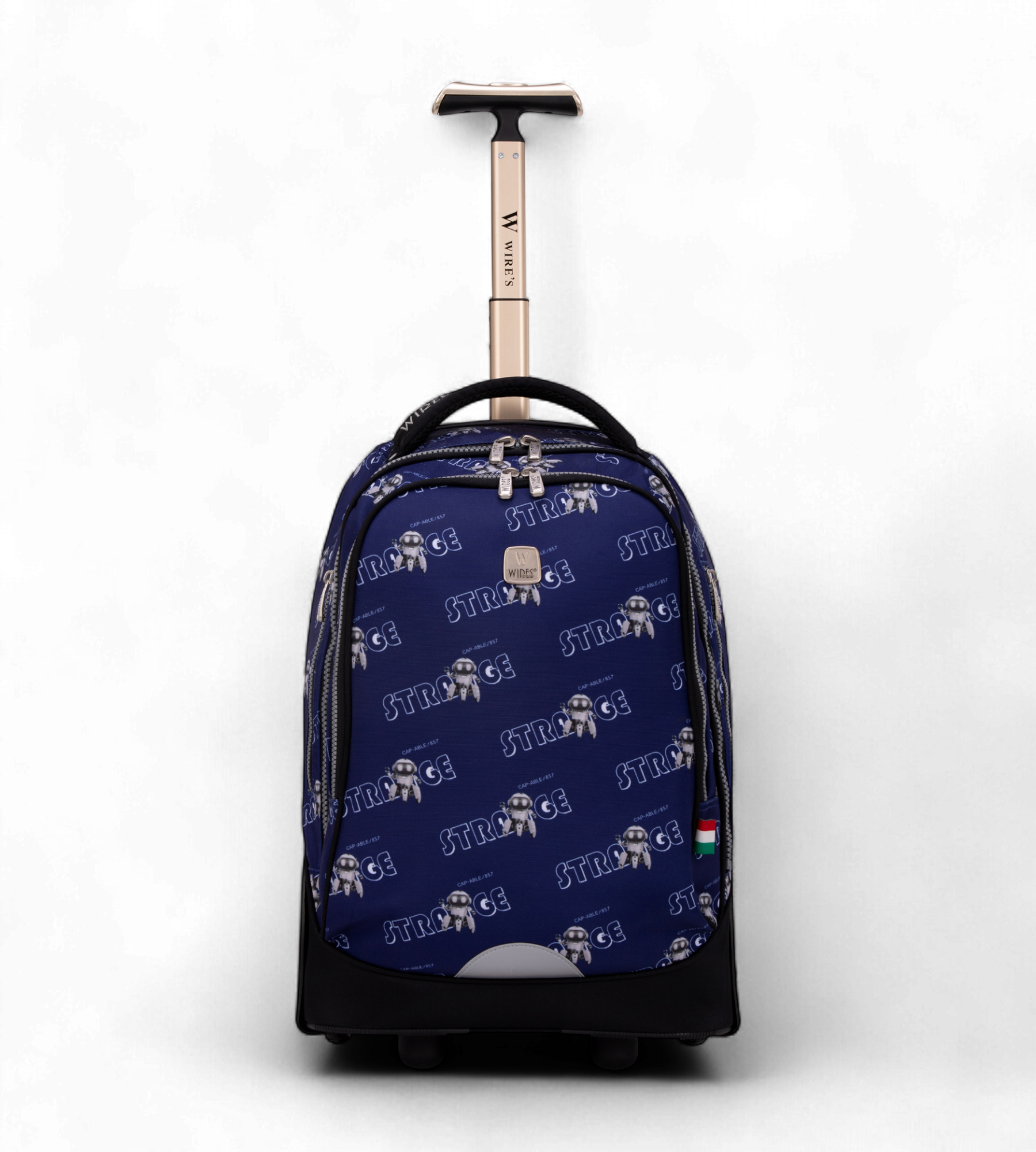 WIRES 5-Piece Rolling School Bag Set with Big Wheels