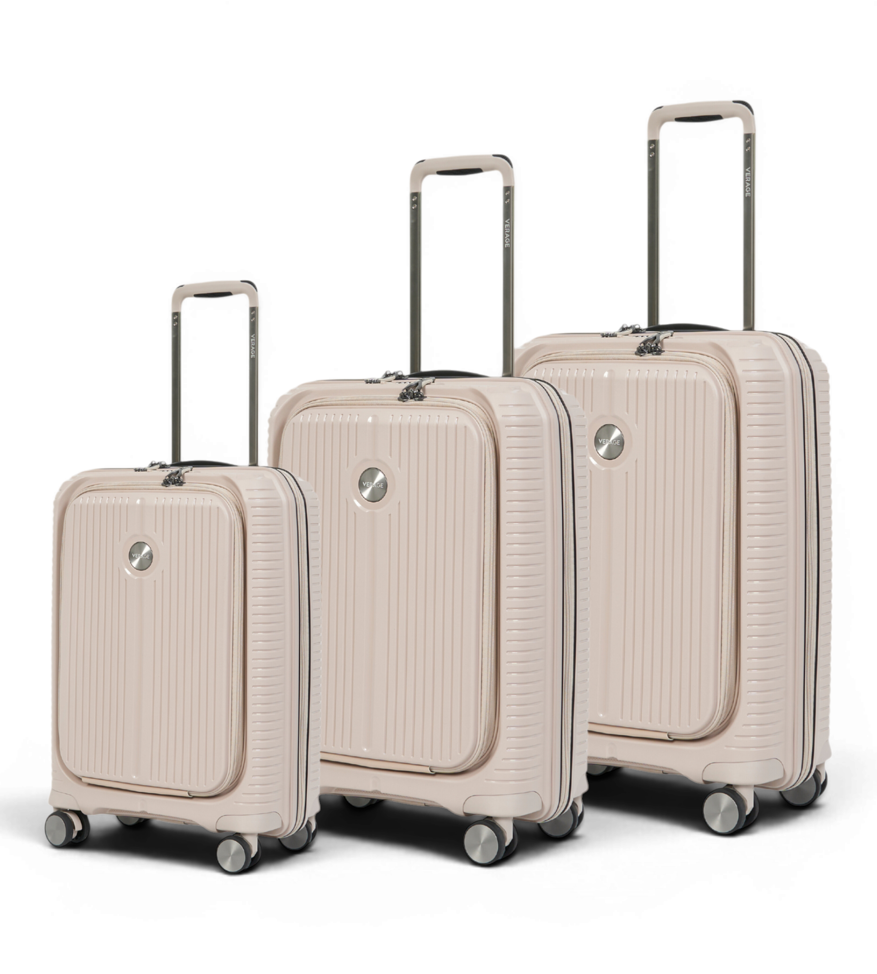 Verage Rome Monti 3 Piece Polypropylene Front Pocket Luggage Set