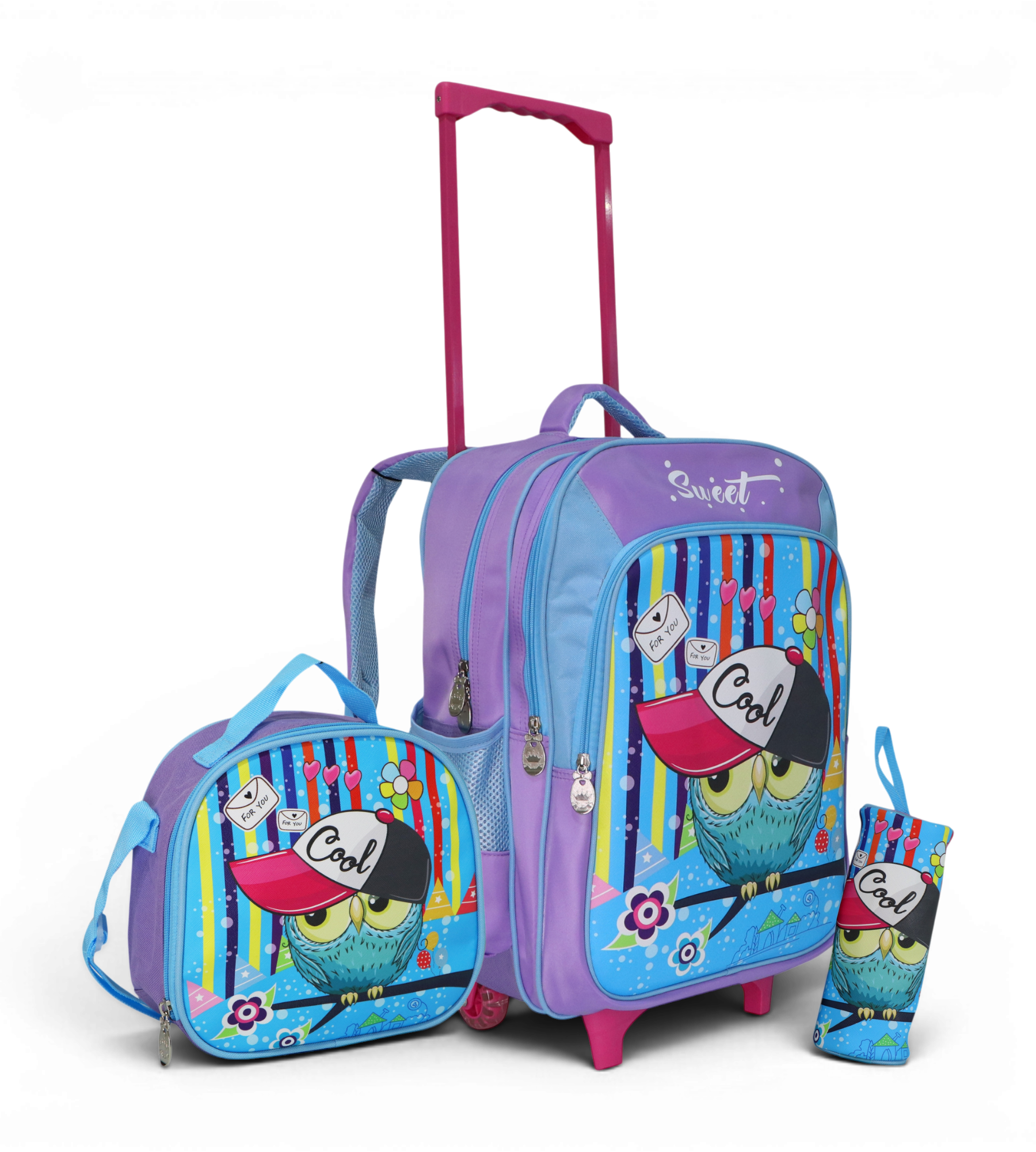 Wires School Rolling Backpack 3 Piece Set