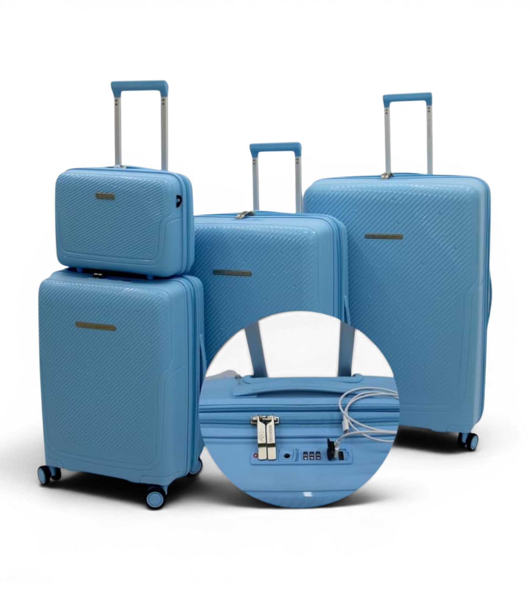 Sonada 4 Piece Polypropylene Spinner Luggage Set