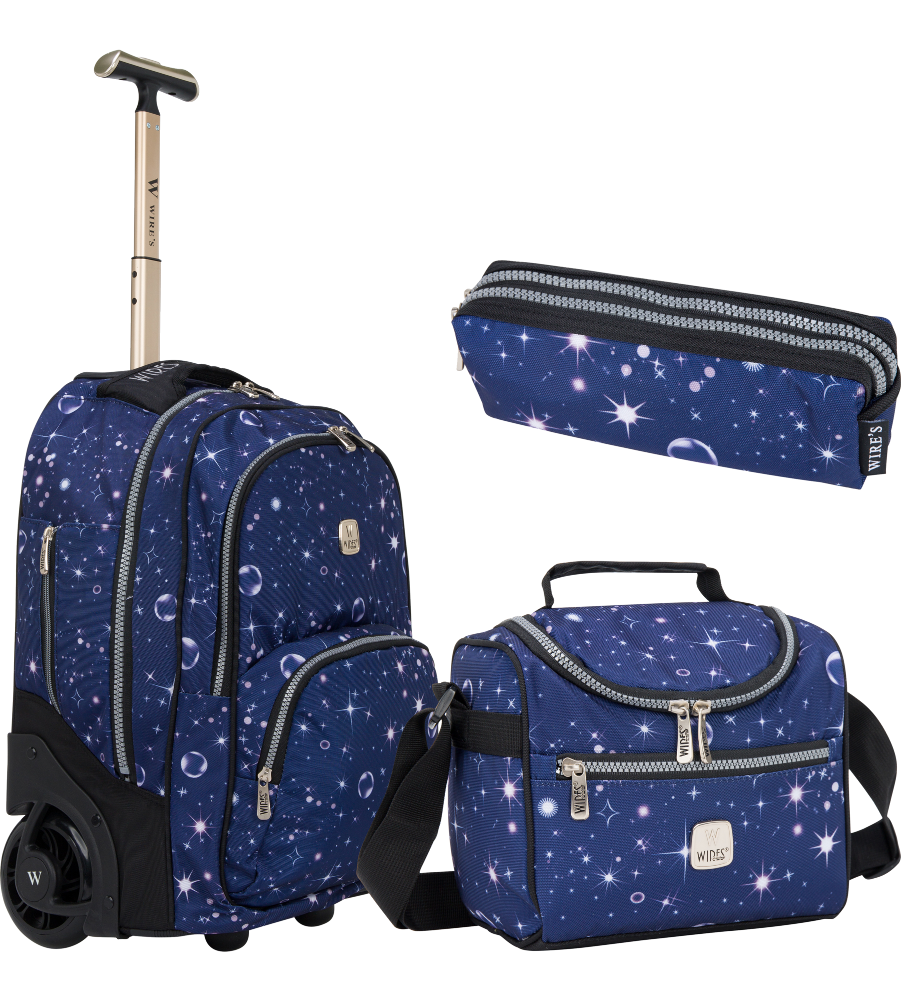 WIRES 19-Inch 2-Wheel School Trolley Bag Set
