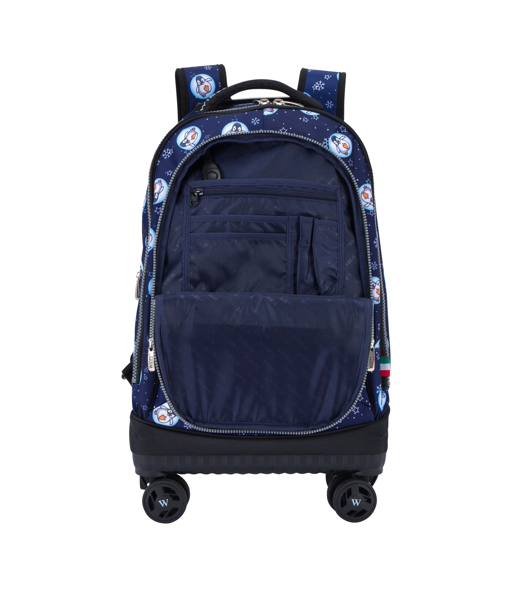 WIRES 19 Inch 4-Wheel Rolling School Backpack Set
