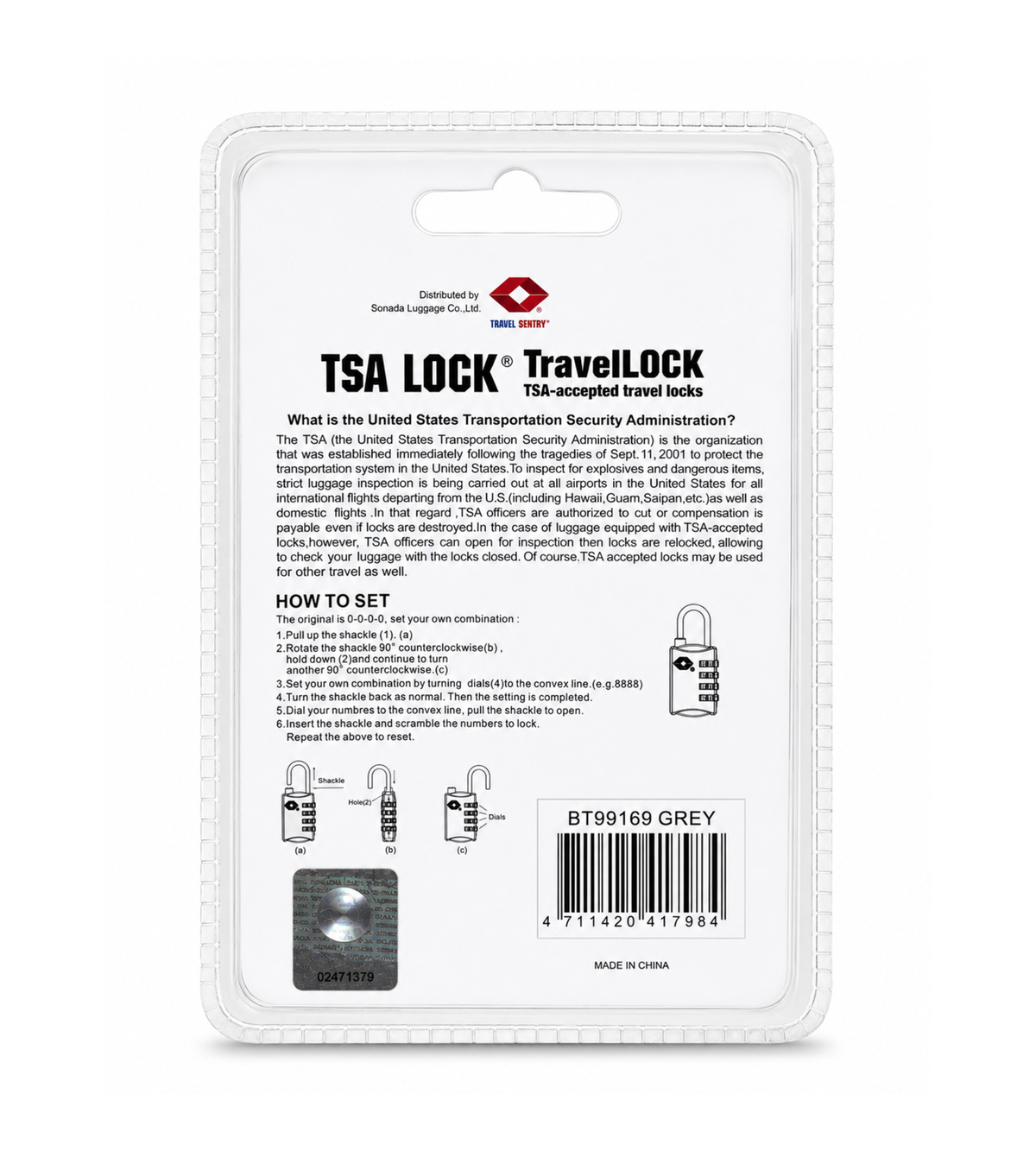 Sonada TSA Combination Lock