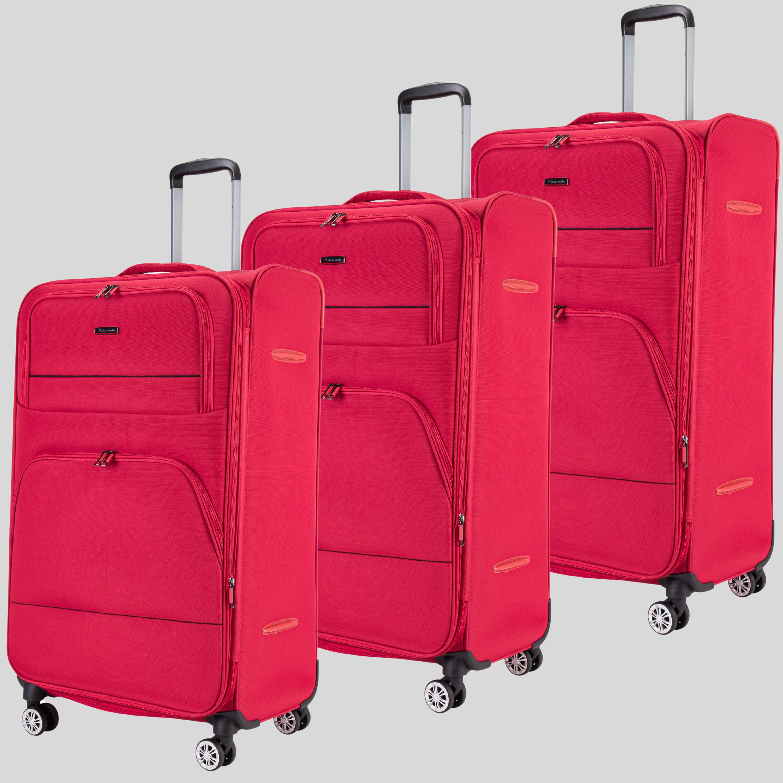 Soft Side Lightweight Luggage Set of 3-Red