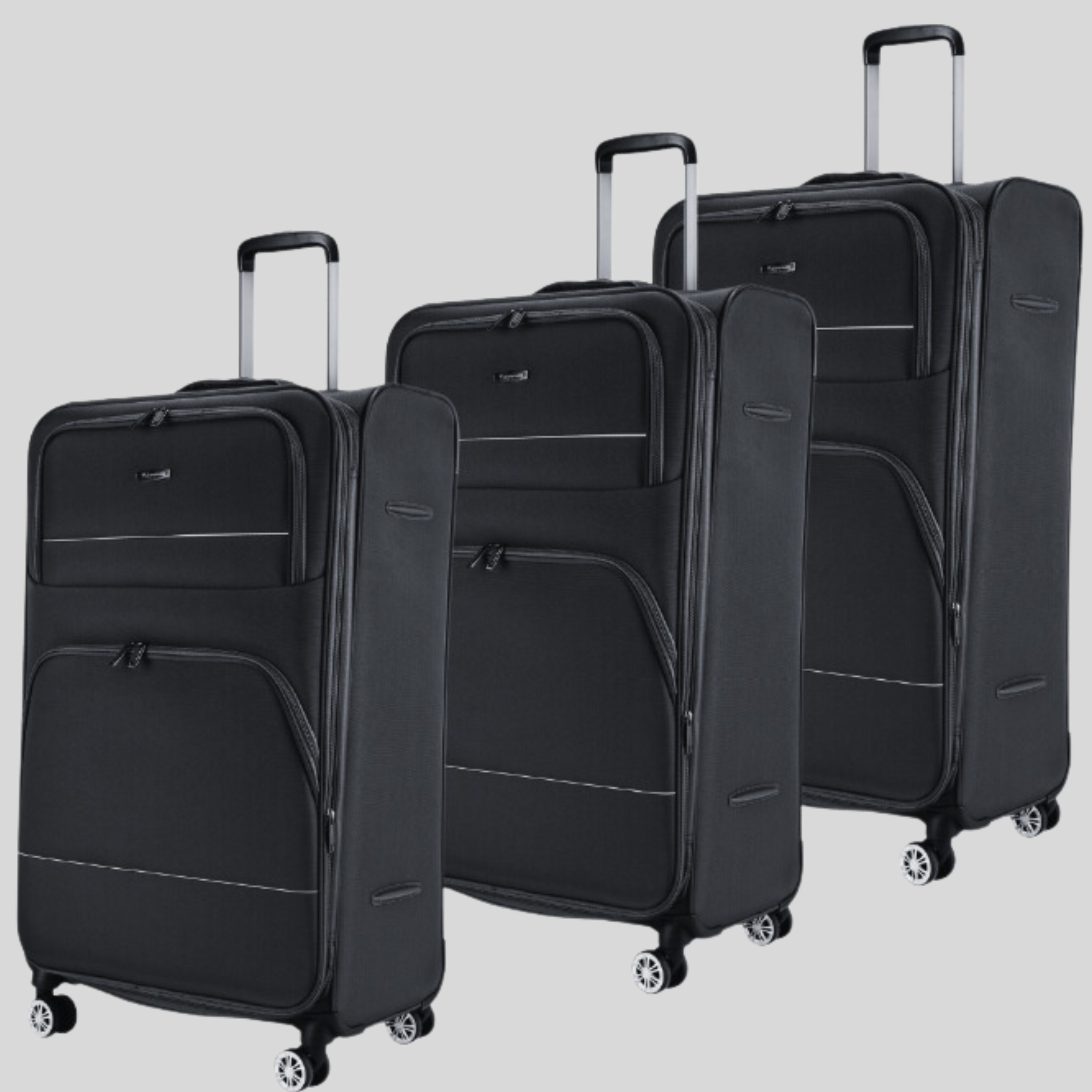 Soft Side Lightweight Luggage Set of 3-Black