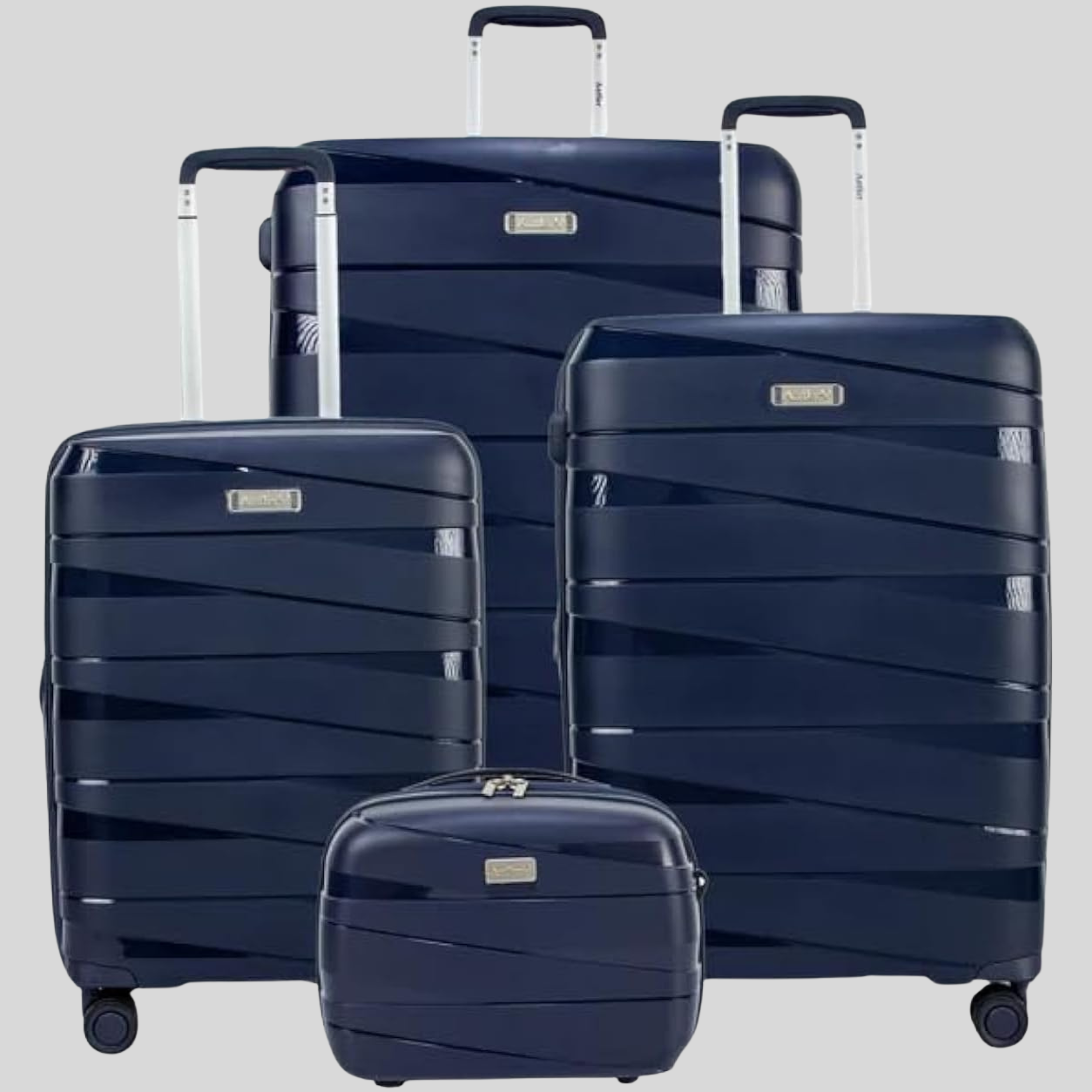 Nova Unbreakable Luggage Set of 4-Grey Blue