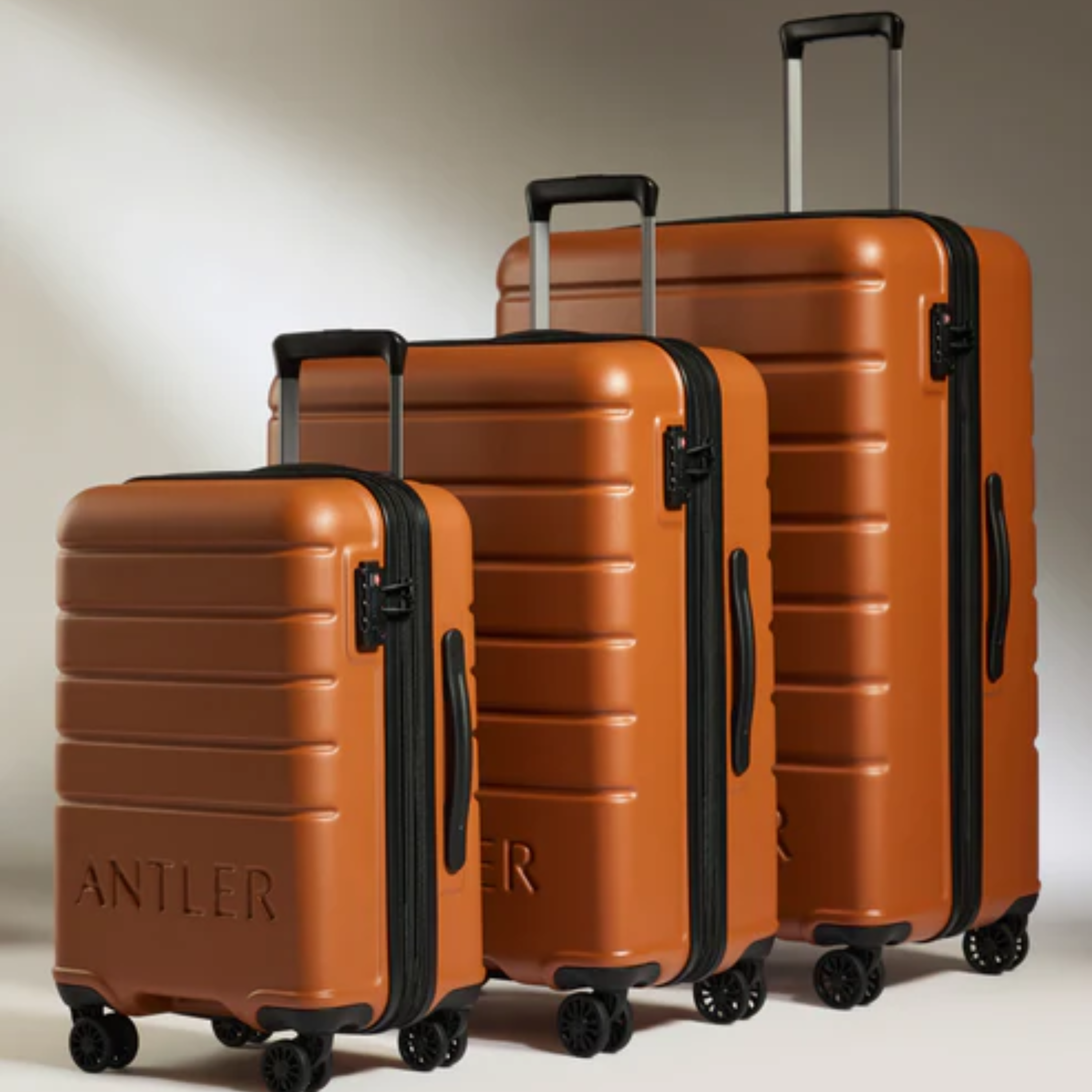 Logo Polycarbonate Luggage Set of 3-Orange