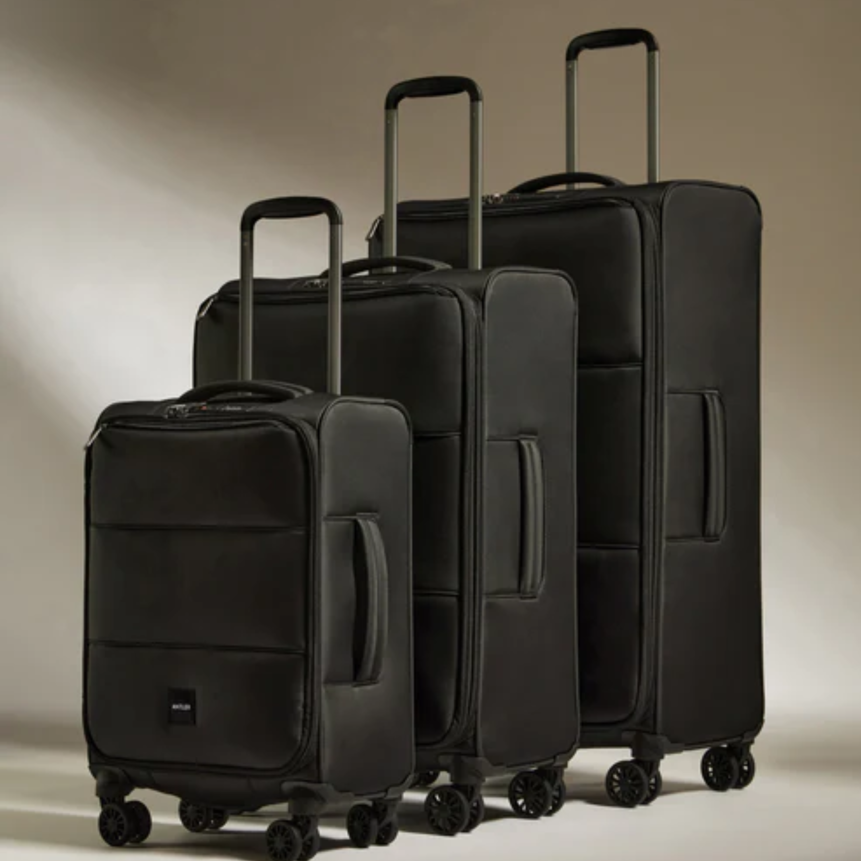 Soft Stripe Luggage Set of 3-Black