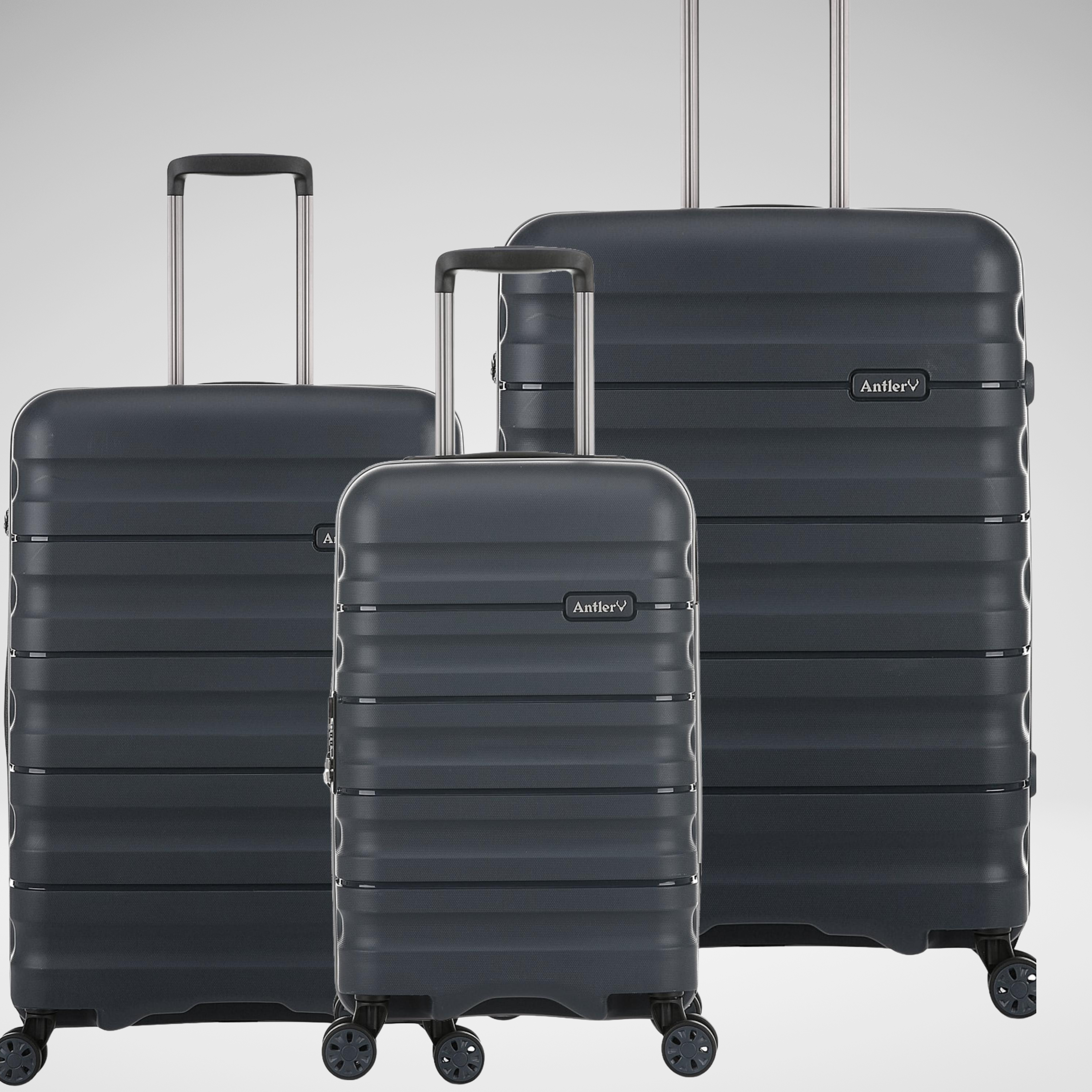 Juno Set of 3 Unbreakable Luggage-Charcoal Grey