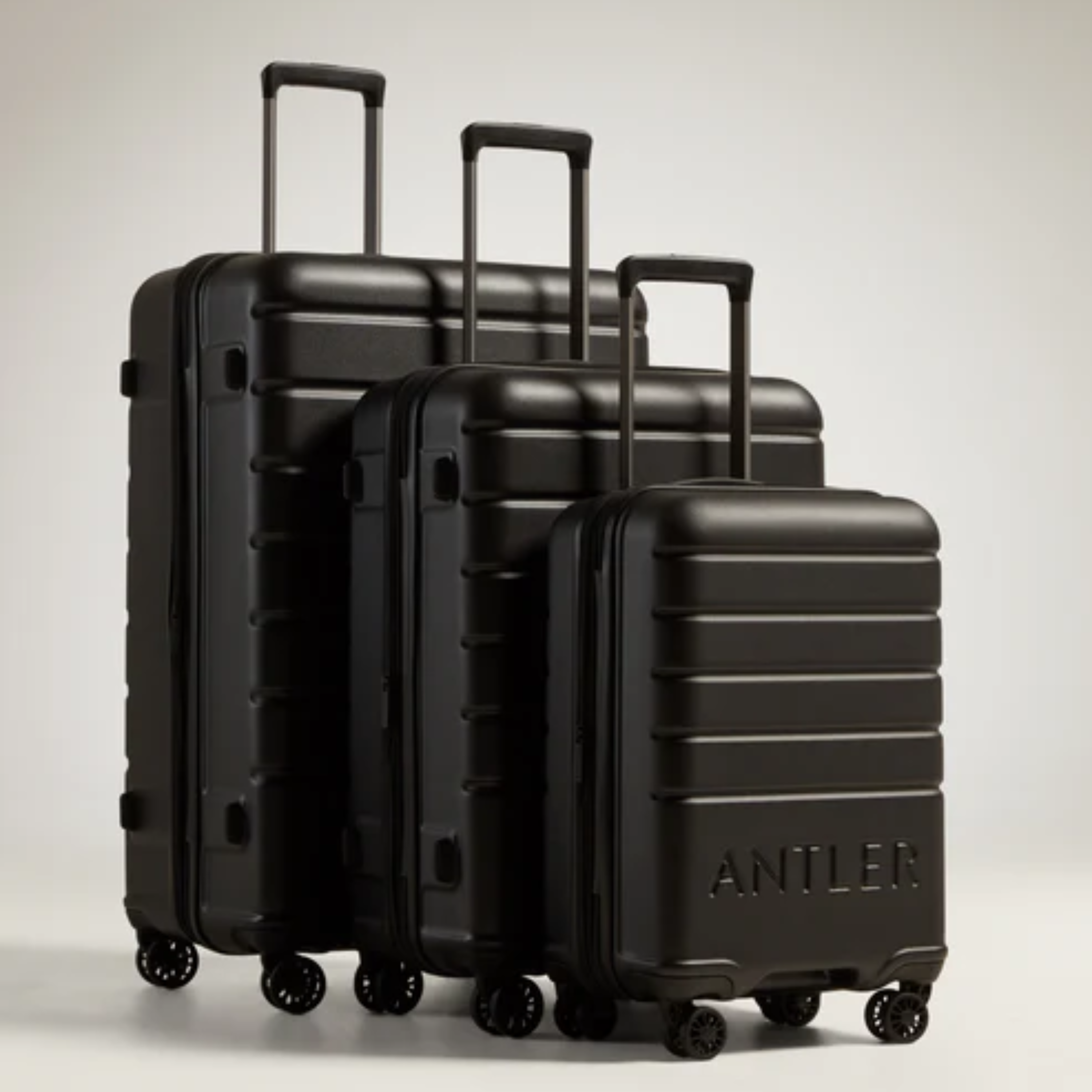 Logo Polycarbonate Luggage Set of 3-Black