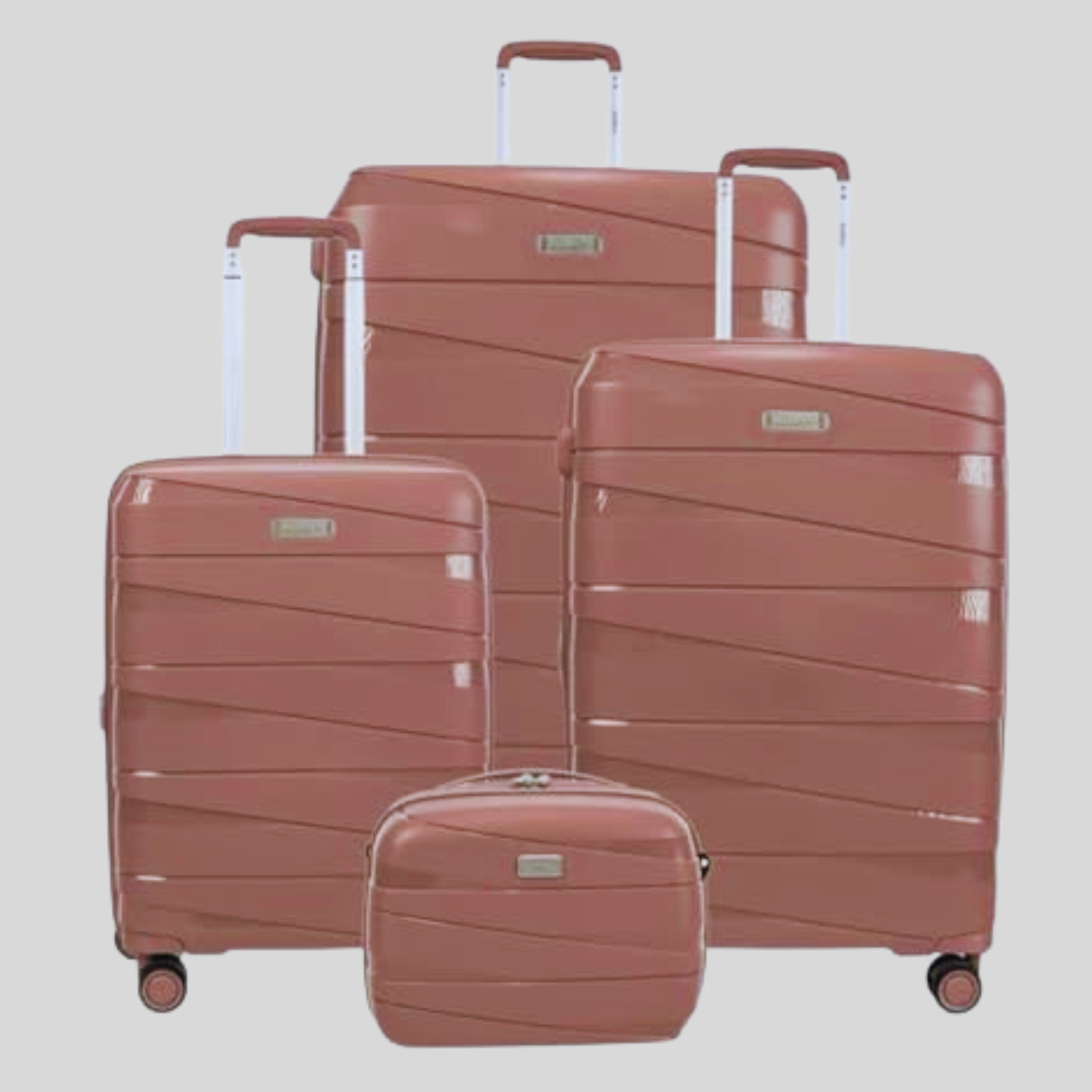 Nova Unbreakable Luggage Set of 4-Rose Gold