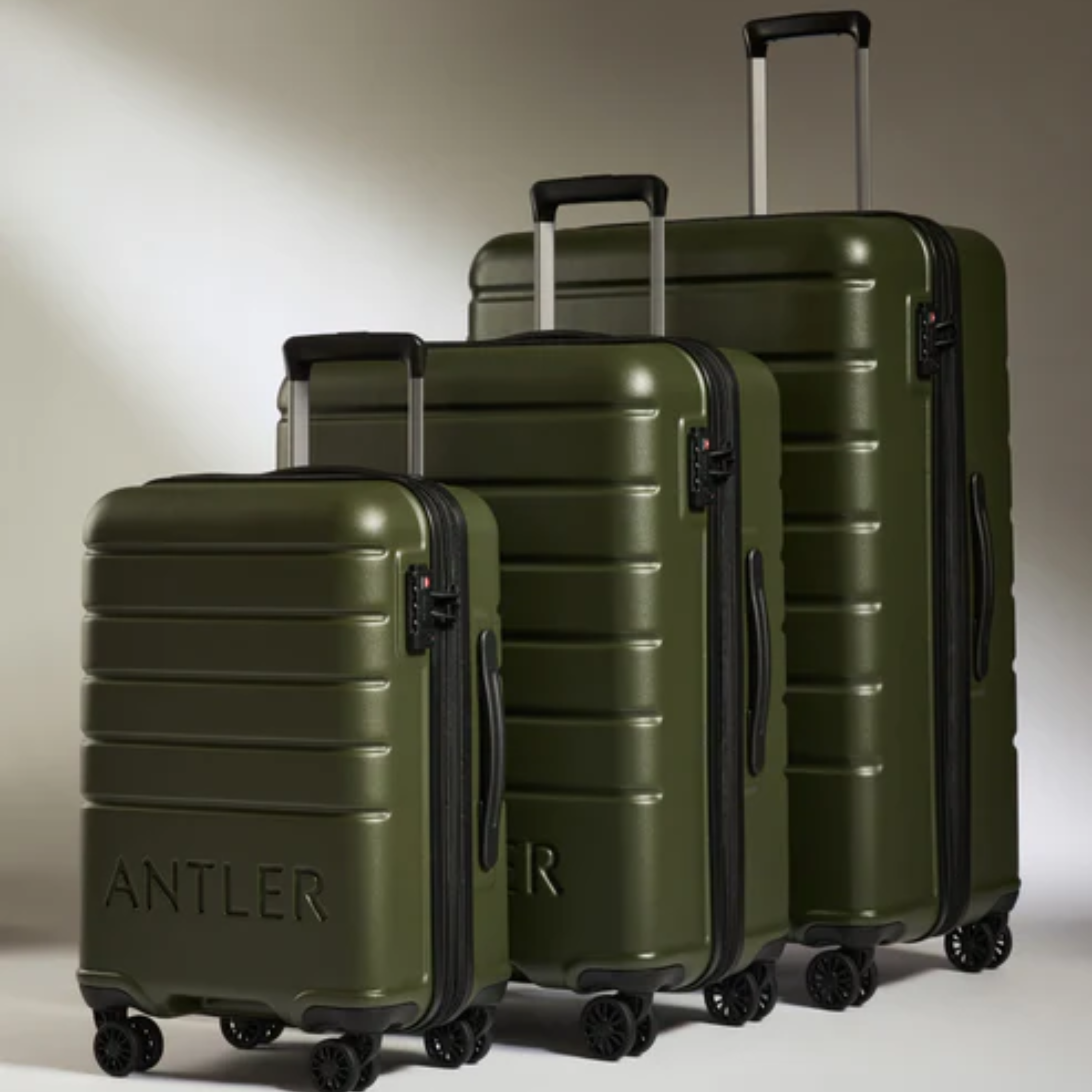 Logo Polycarbonate Luggage Set of 3-Green Pine