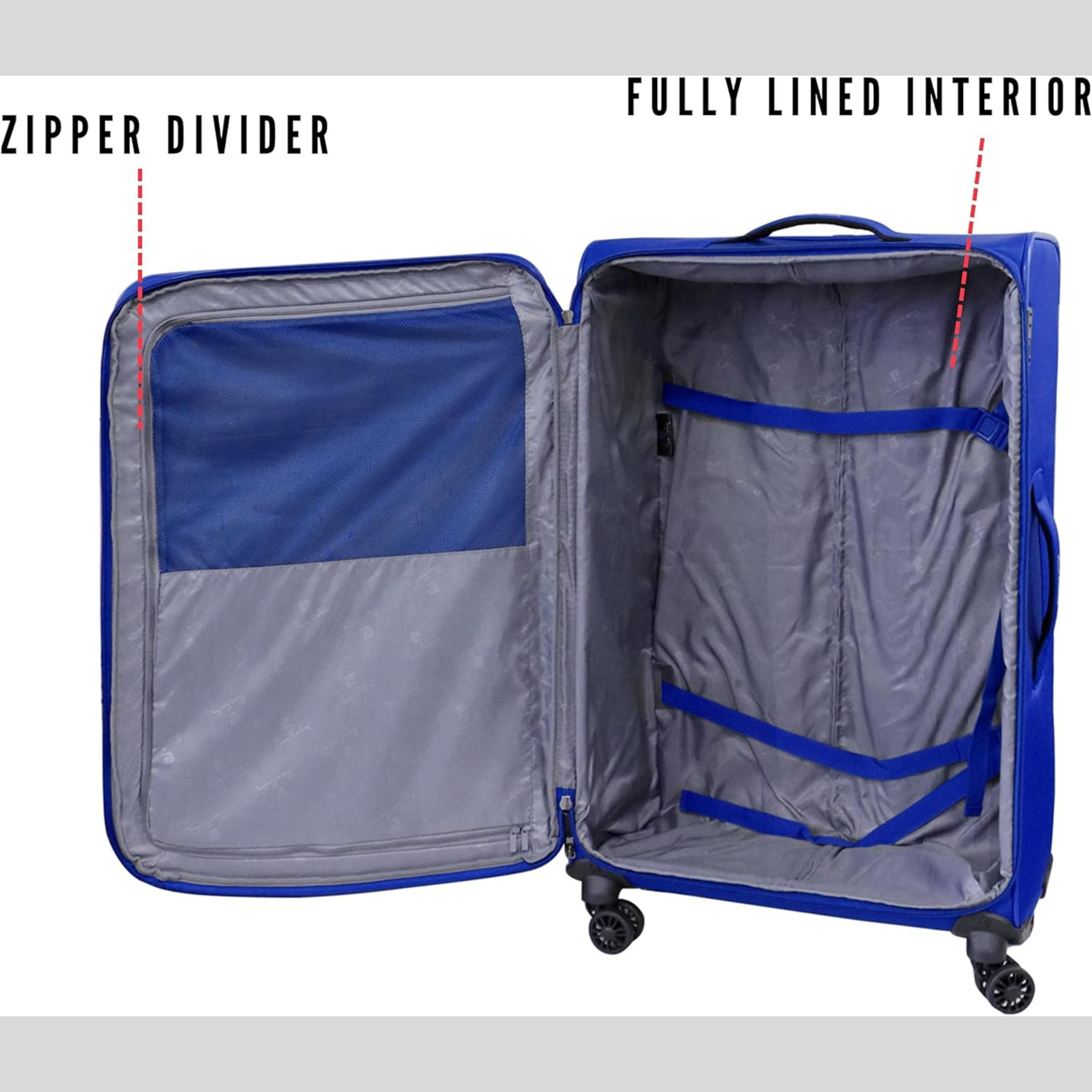 Mercury Soft Side Luggage Set of 3-Navy