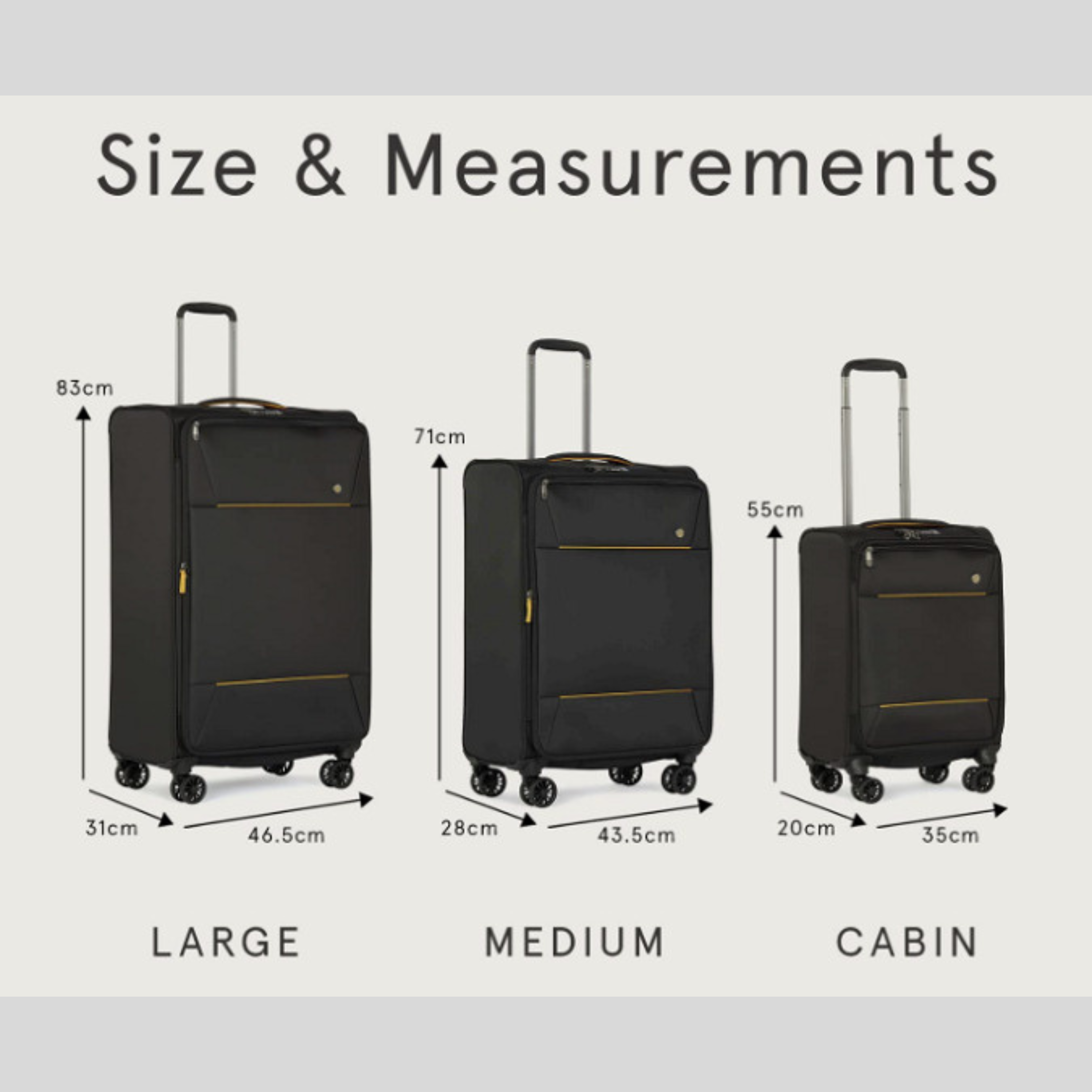 Brixham Luggage Set of 3-Black
