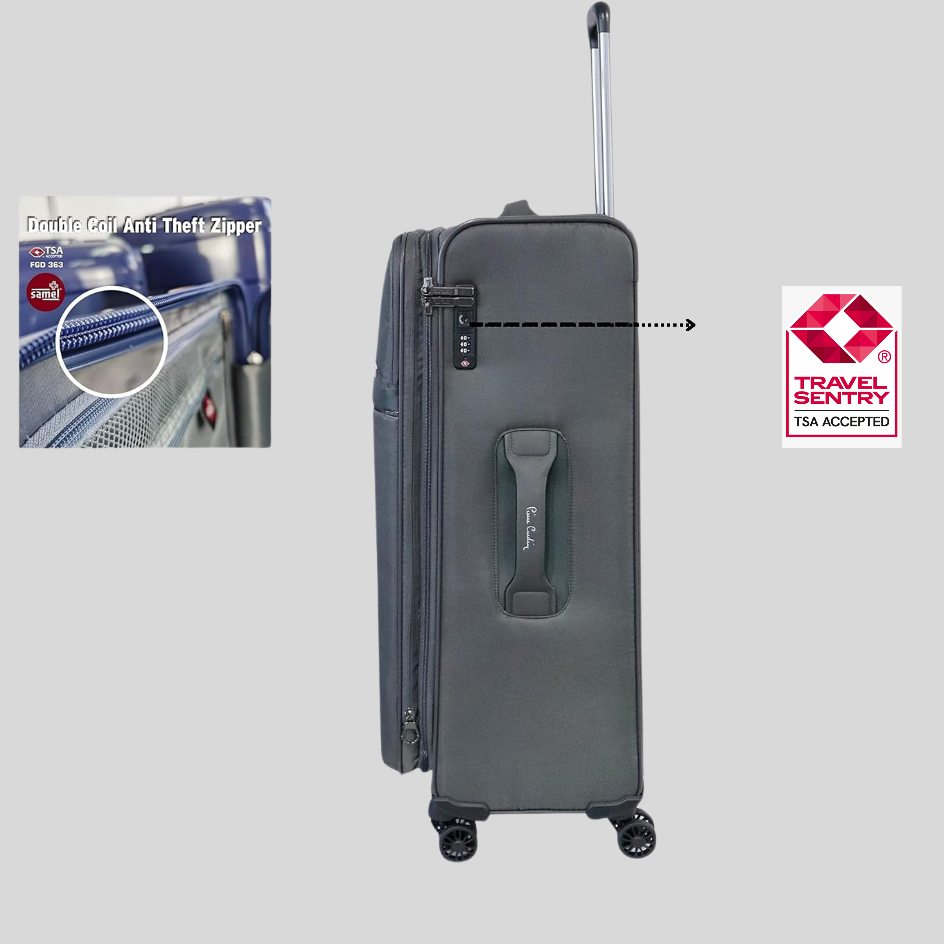 Mercury Soft Side Luggage Set of 3-Black