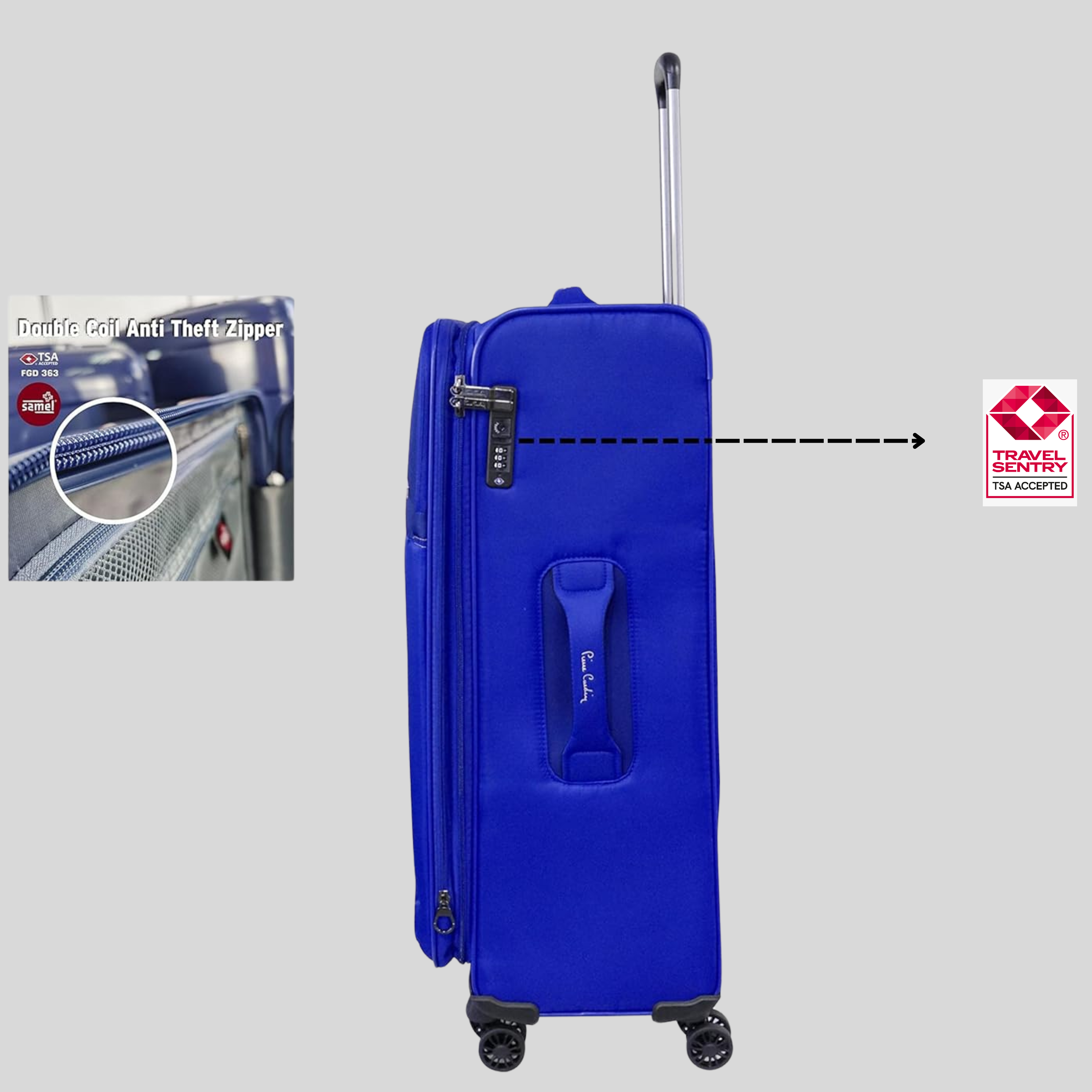 Mercury Soft Side Luggage Set of 3-Navy