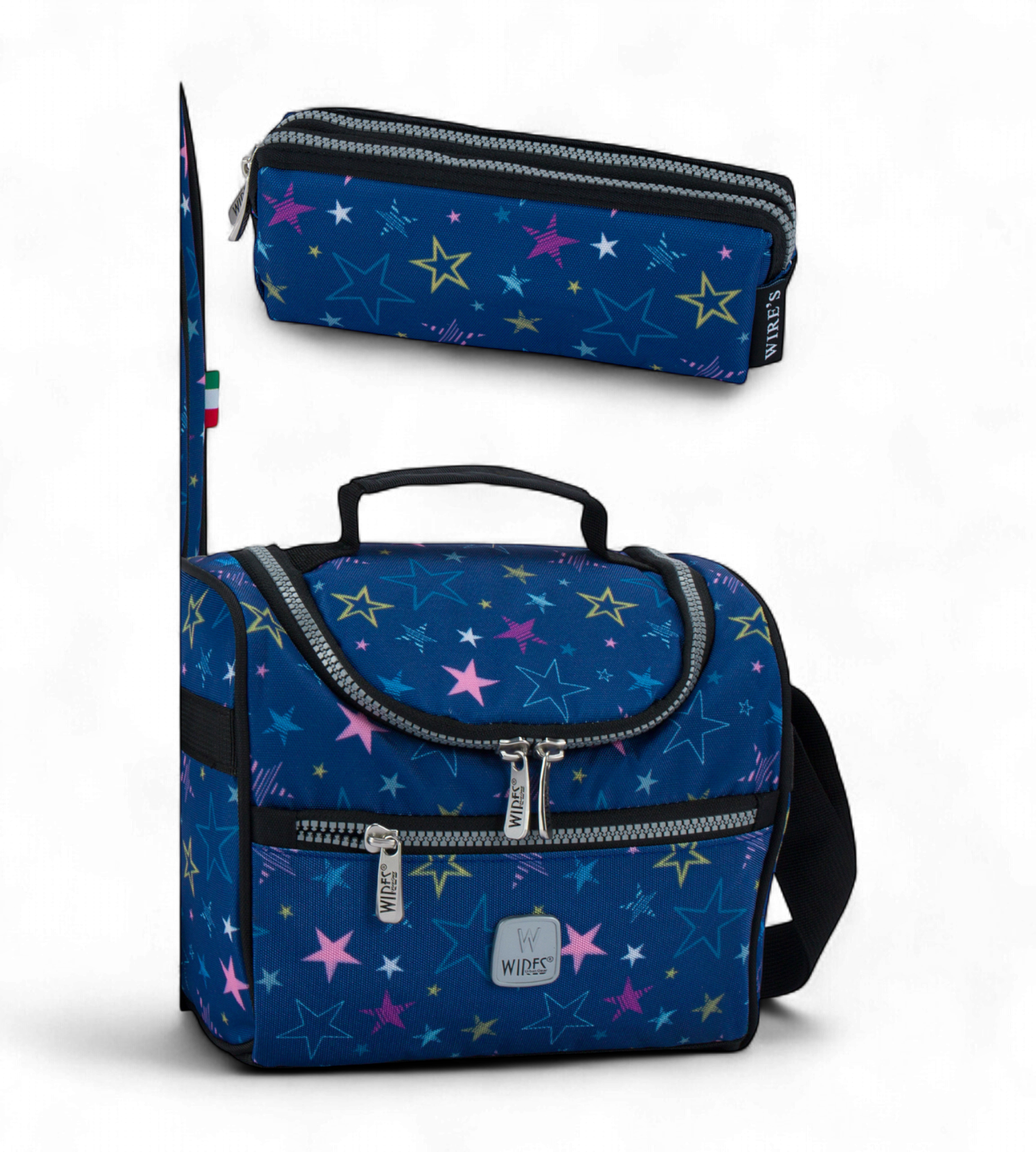 Wires 4 Wheels Rolling School Bag 5 Piece Student Set