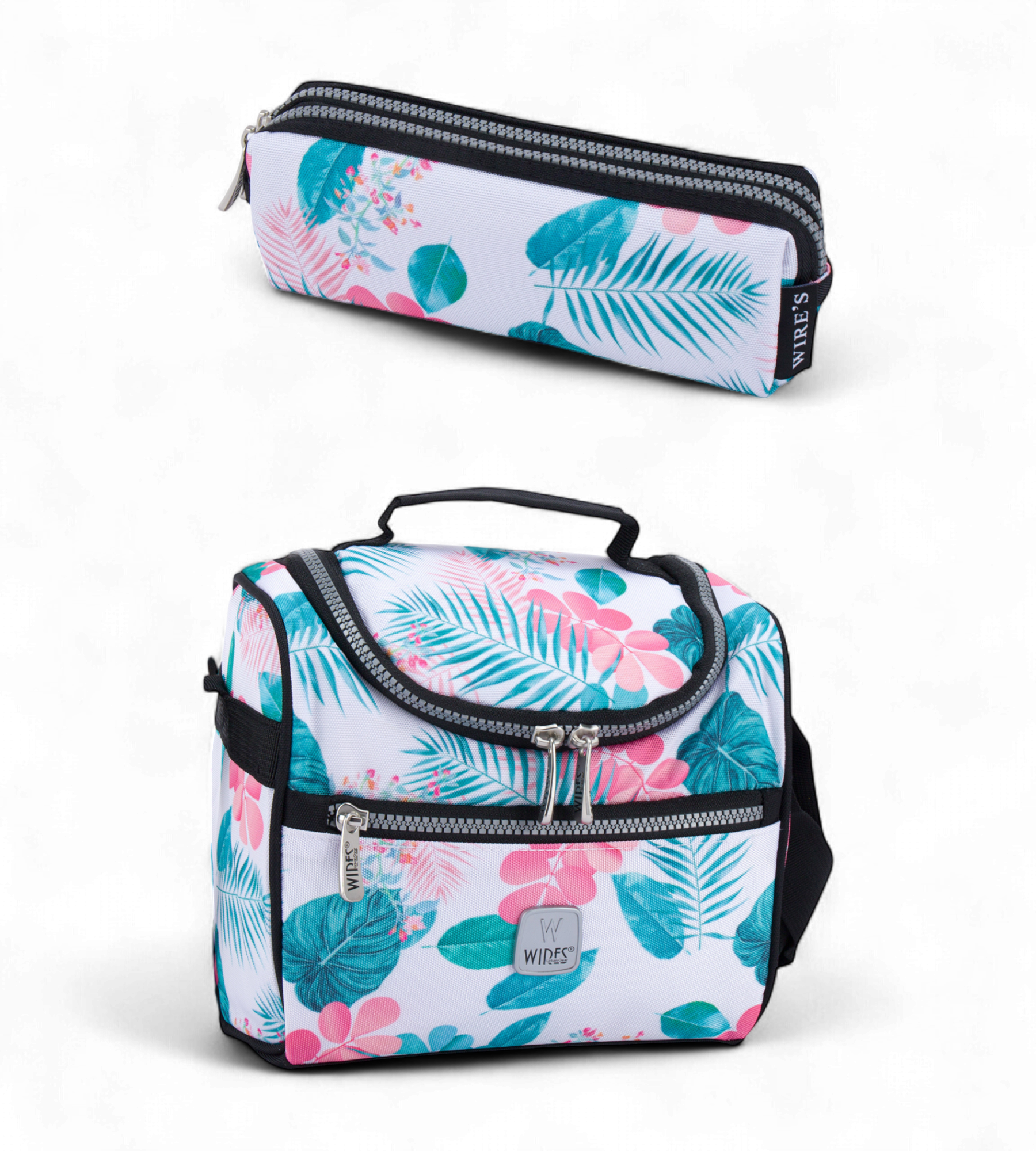 Wires 4 Wheels Rolling School Bag 5 Piece Student Set