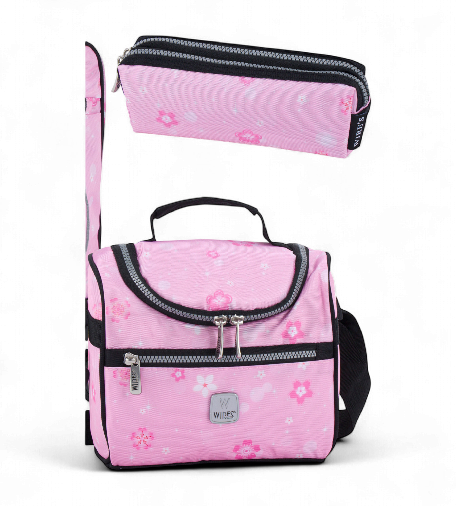 Wires 4 Wheels Rolling School Bag 5 Piece Student Set